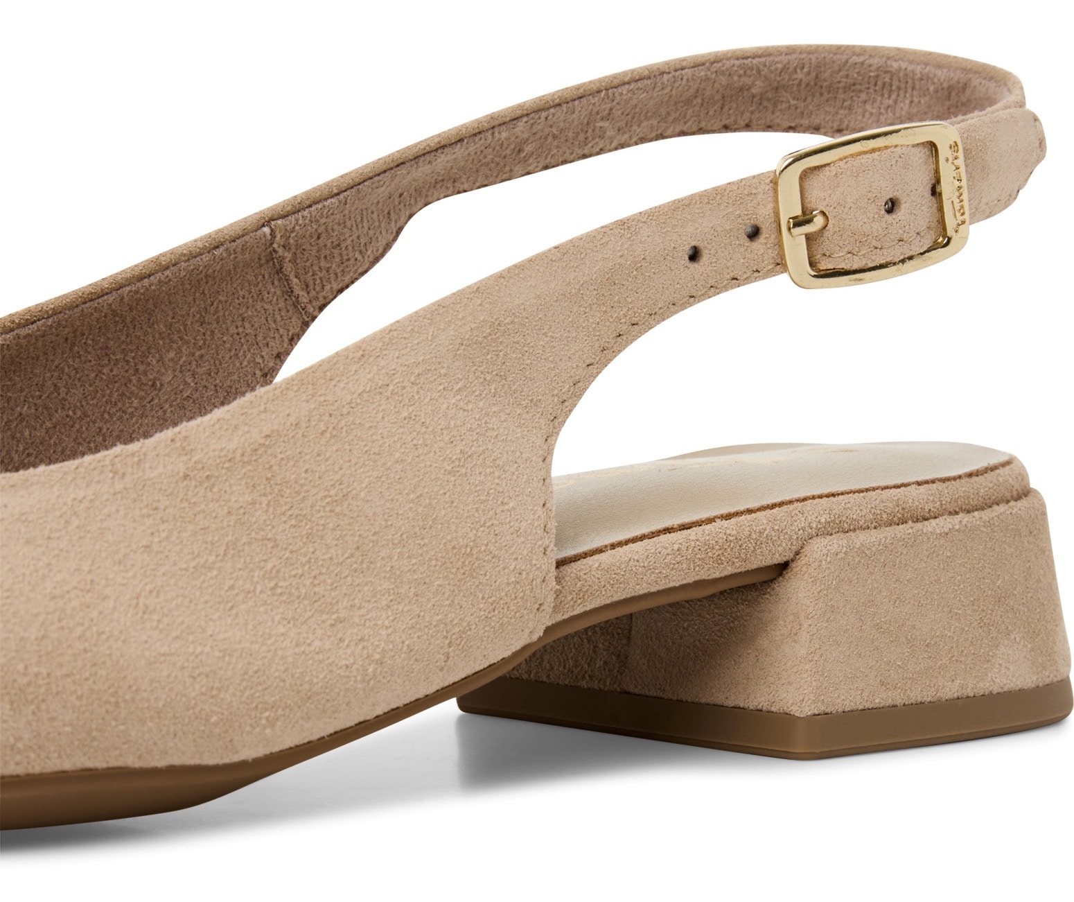 Tamaris Slingpumps, Blockabsatz, Abendschuh, Businessschuh mit goldfarbenem Besatz
