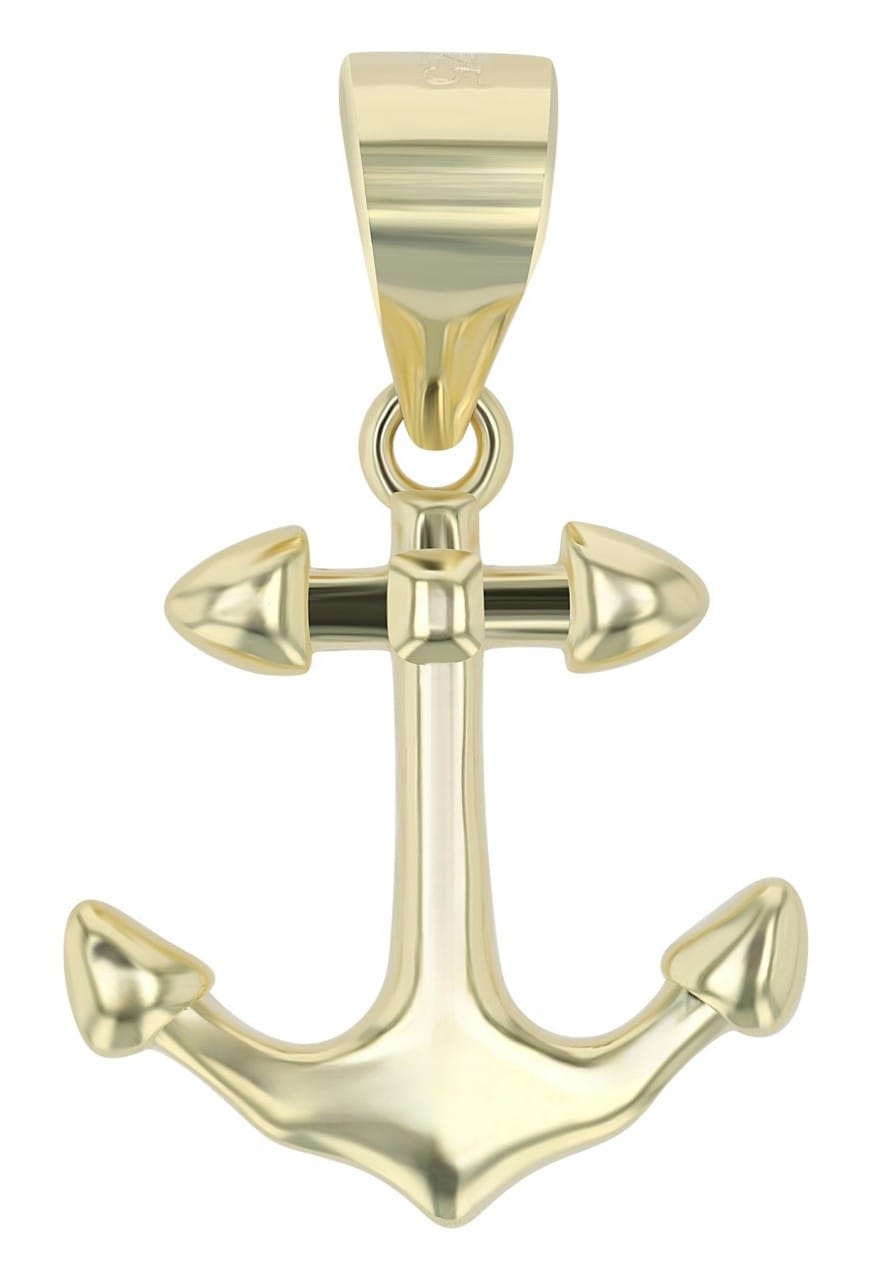 Adelia's Anchor Pendant 925 Sterling Silver Gold