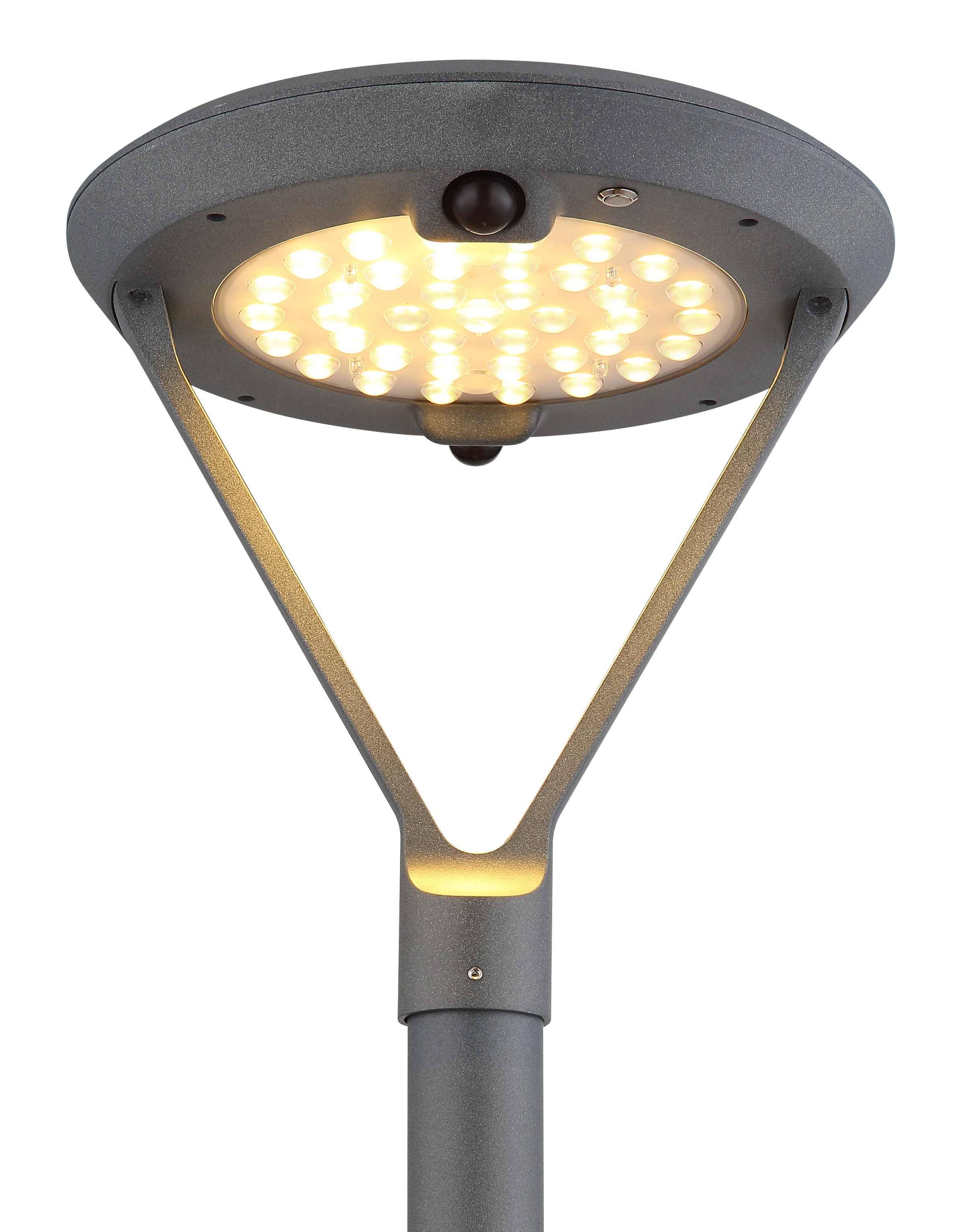 GLOBO LIGHTING LED Solarleuchte »SOLARLEUCHTE ALUMINIUM DRUCKGUSS GRAU, 1XLED« LED-Modul 1 Stk. Warmweiß