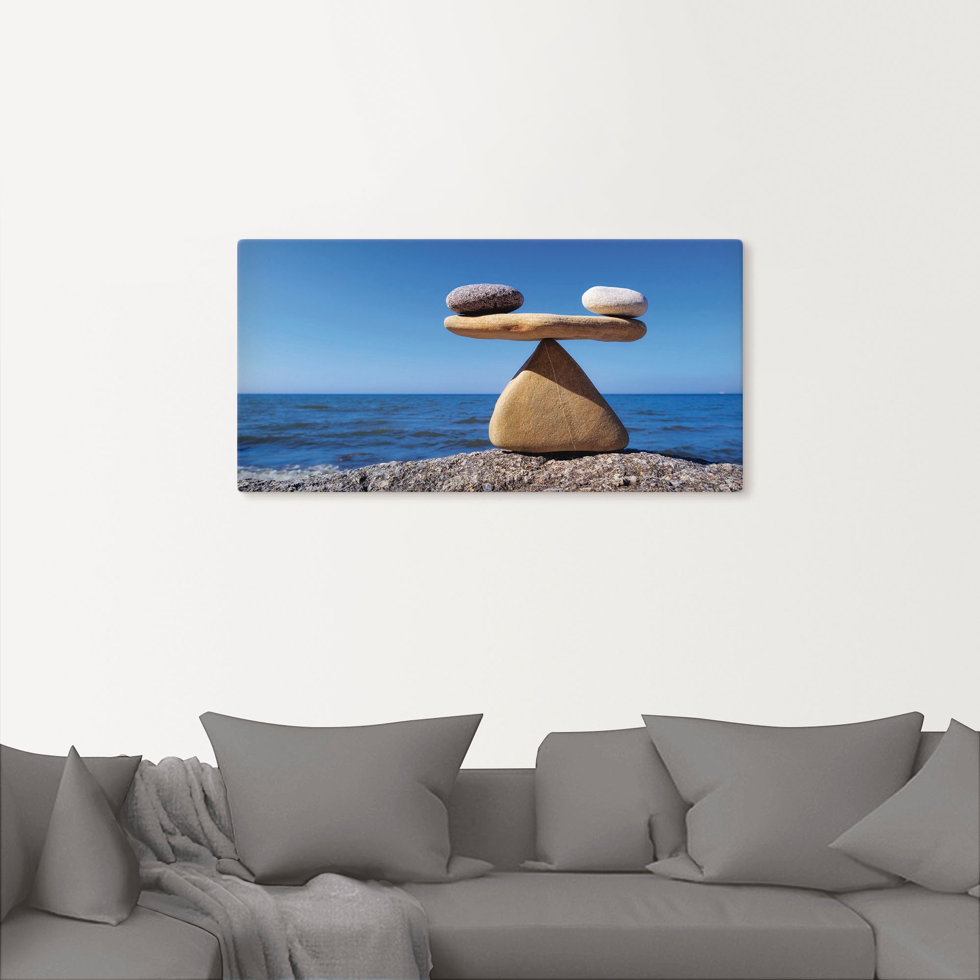 Artland Wandbild »Gleichgewicht - Steine Meer«, Zen, (1 St.), als Alubild, Outdoorbild, Leinwandbild, Poster, Wandaufkleber