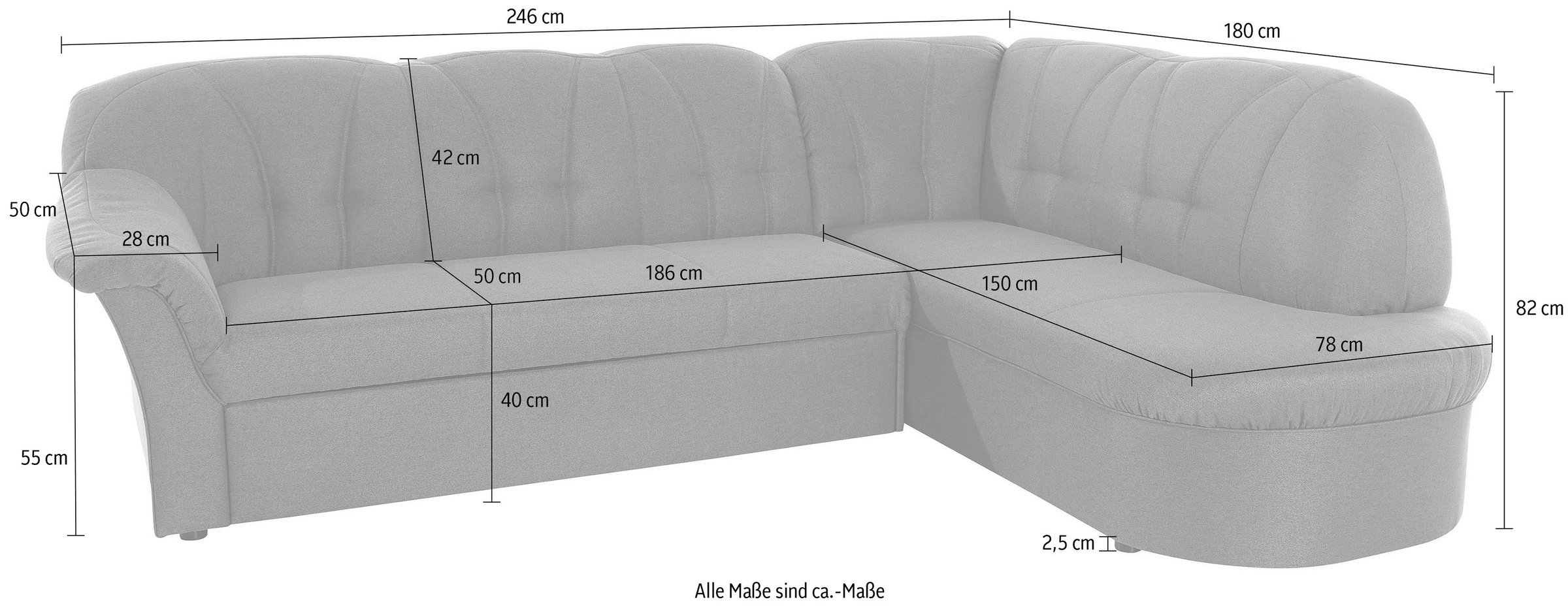 DOMO collection Kampinė sofa »Pegnitz elegantiškas Rückensteppung zeitlose Formensprache L-Form« patogi su miegojimo funkcija