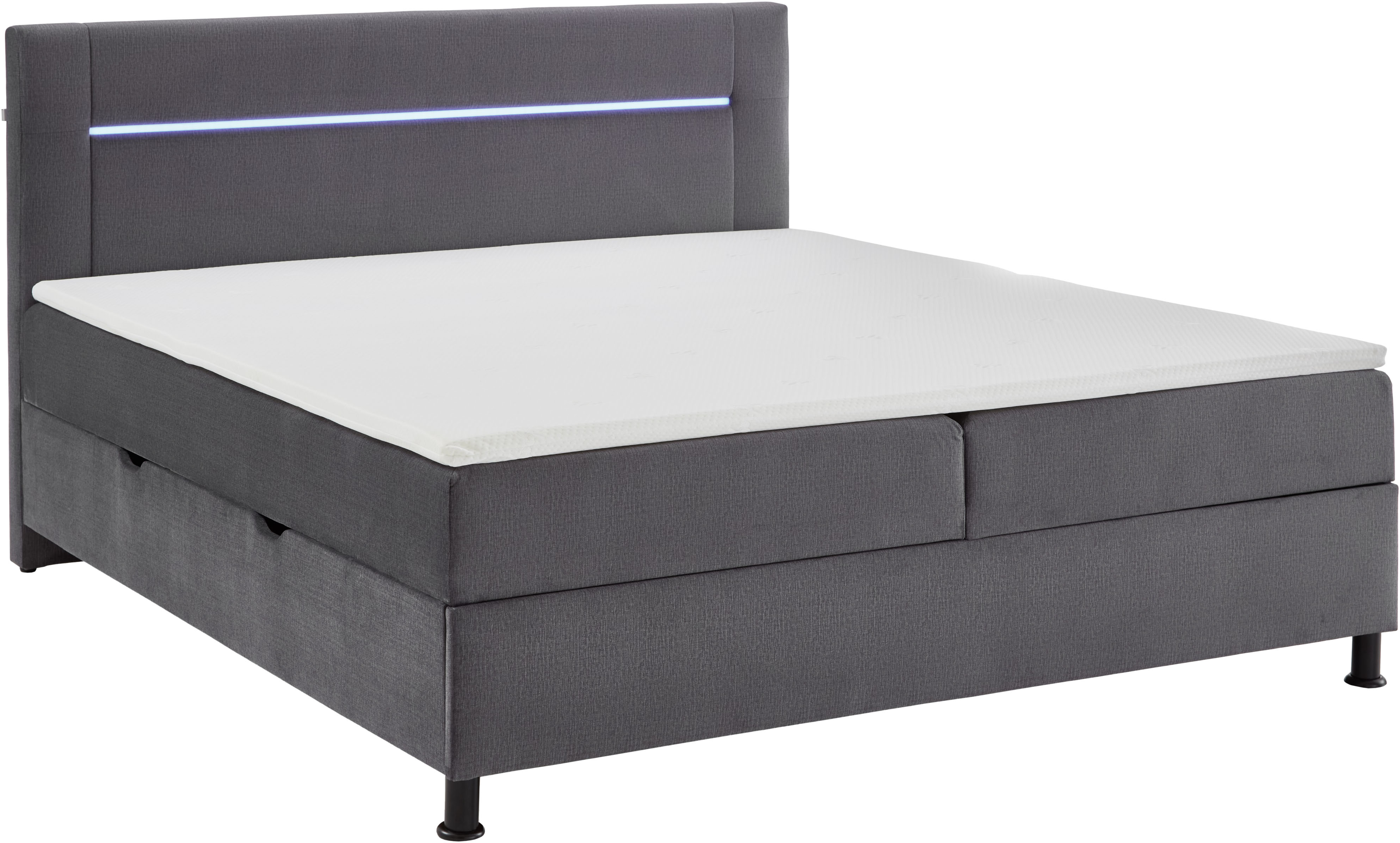 Thumbnail - INOSIGN Boxbett "Escalon LED mit Bettkasten, inkl. Topper, LED-Lichtleiste im Kopfteil", erhältlich in den Breiten 120x2...