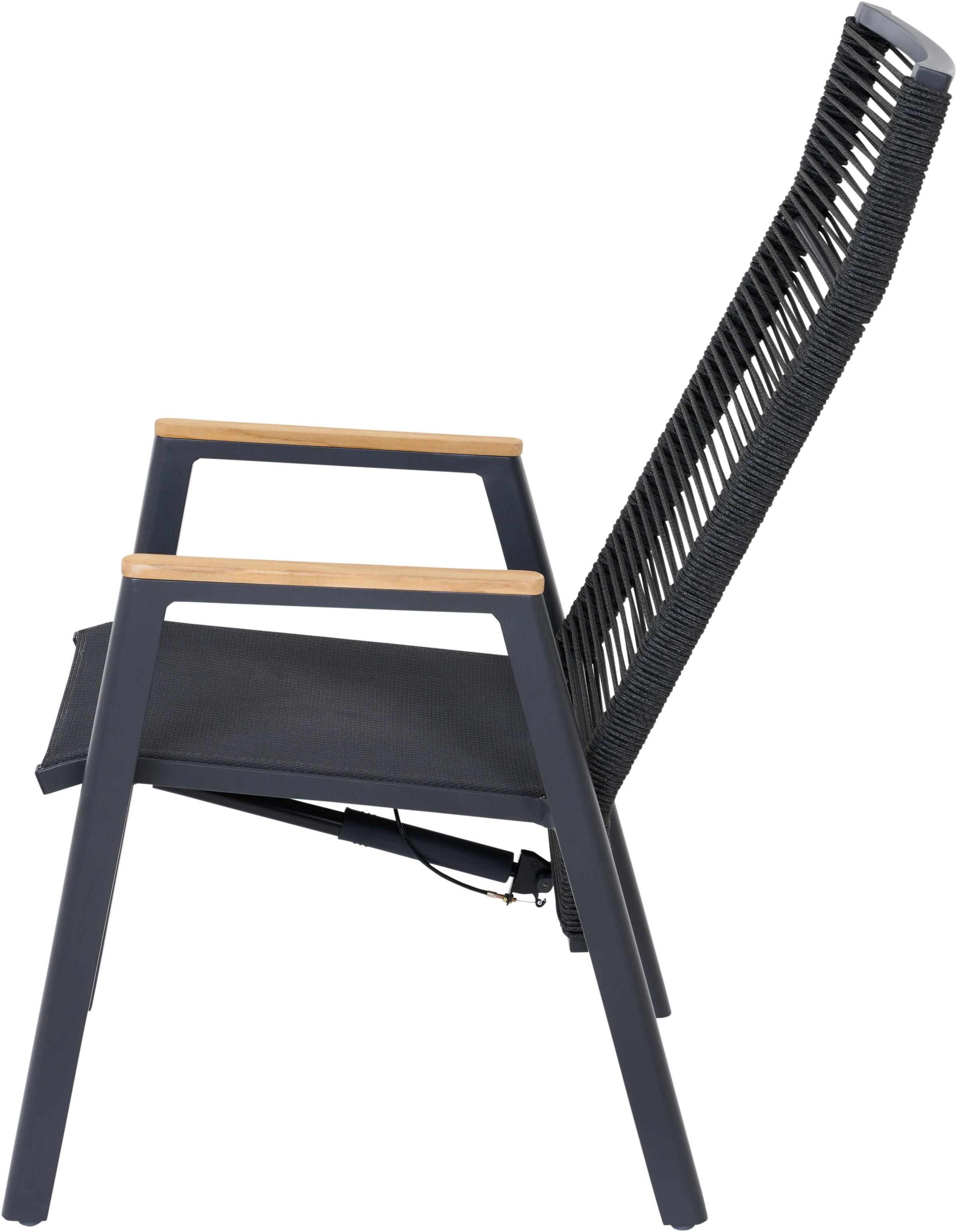 Siena Garden Gartensessel »BOLOGNA Move Sessel« Aluminiumgestell, Rope Geflecht, Armlehnen aus Teak FSC 100%