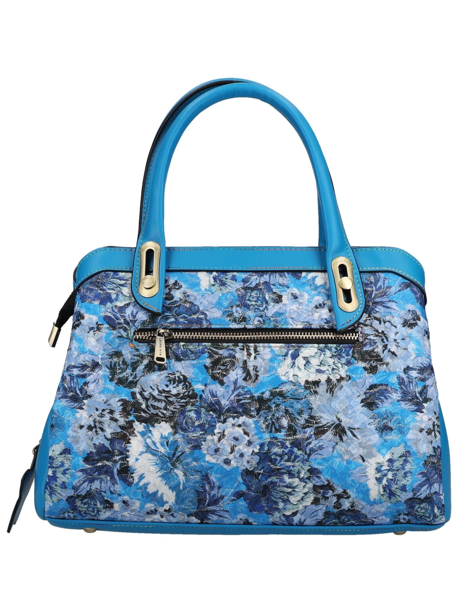 Henkeltasche LAURA VITA "LAURA VITA Taschen Lederimitat/Textil", Damen, Gr. onesize, blau, Lederimitat, Taschen 3