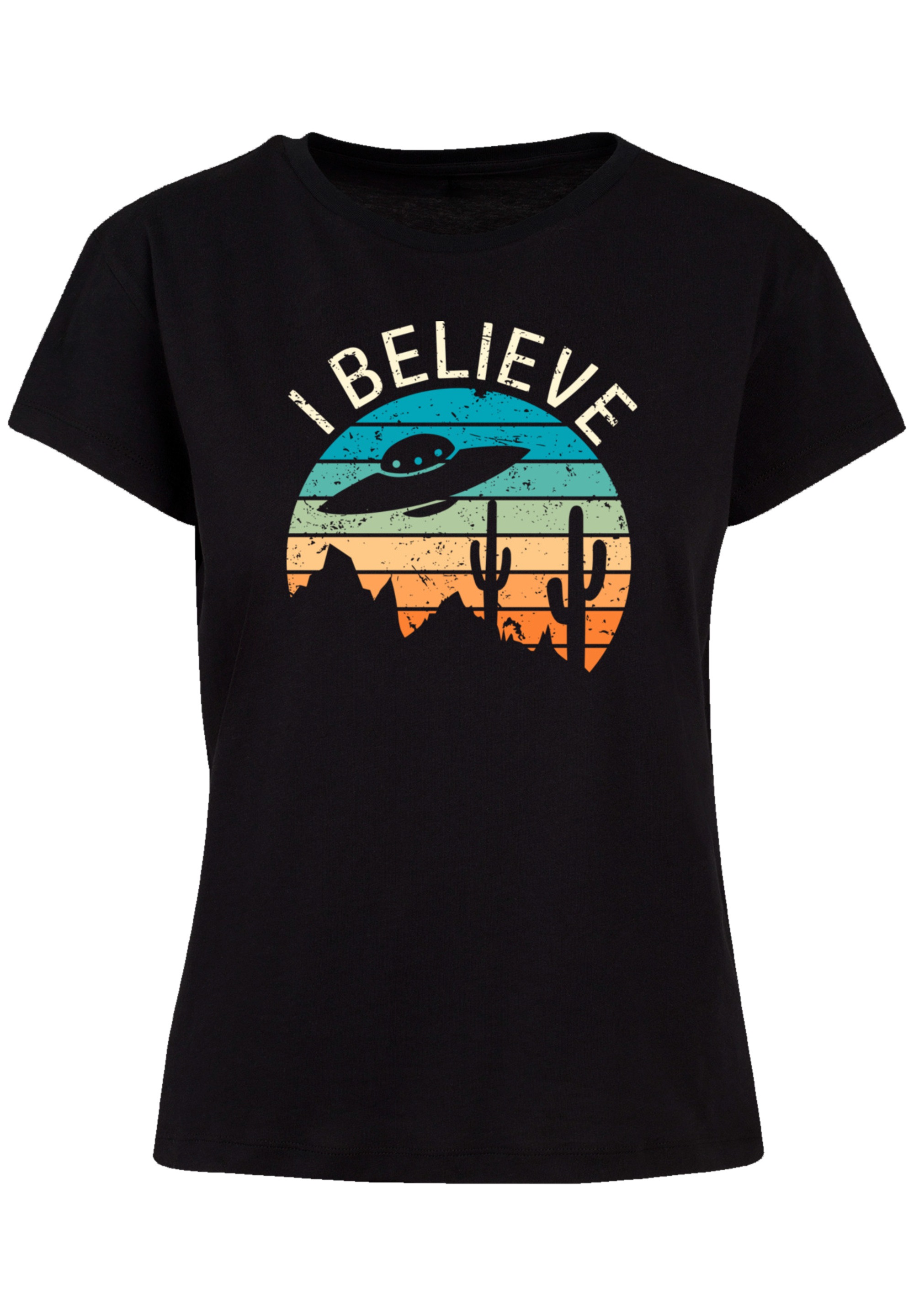 F4NT4STIC T-Shirt »I Believe UFO Alien Sonnenuntergang«, Premium Qualität