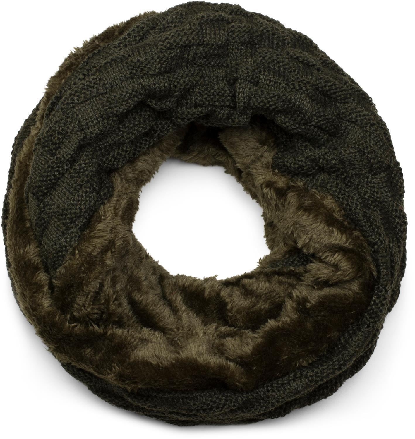 styleBREAKER Strickschal "Feinstrick Loop mit Flecht Muster und Teddyfleece günstig online kaufen