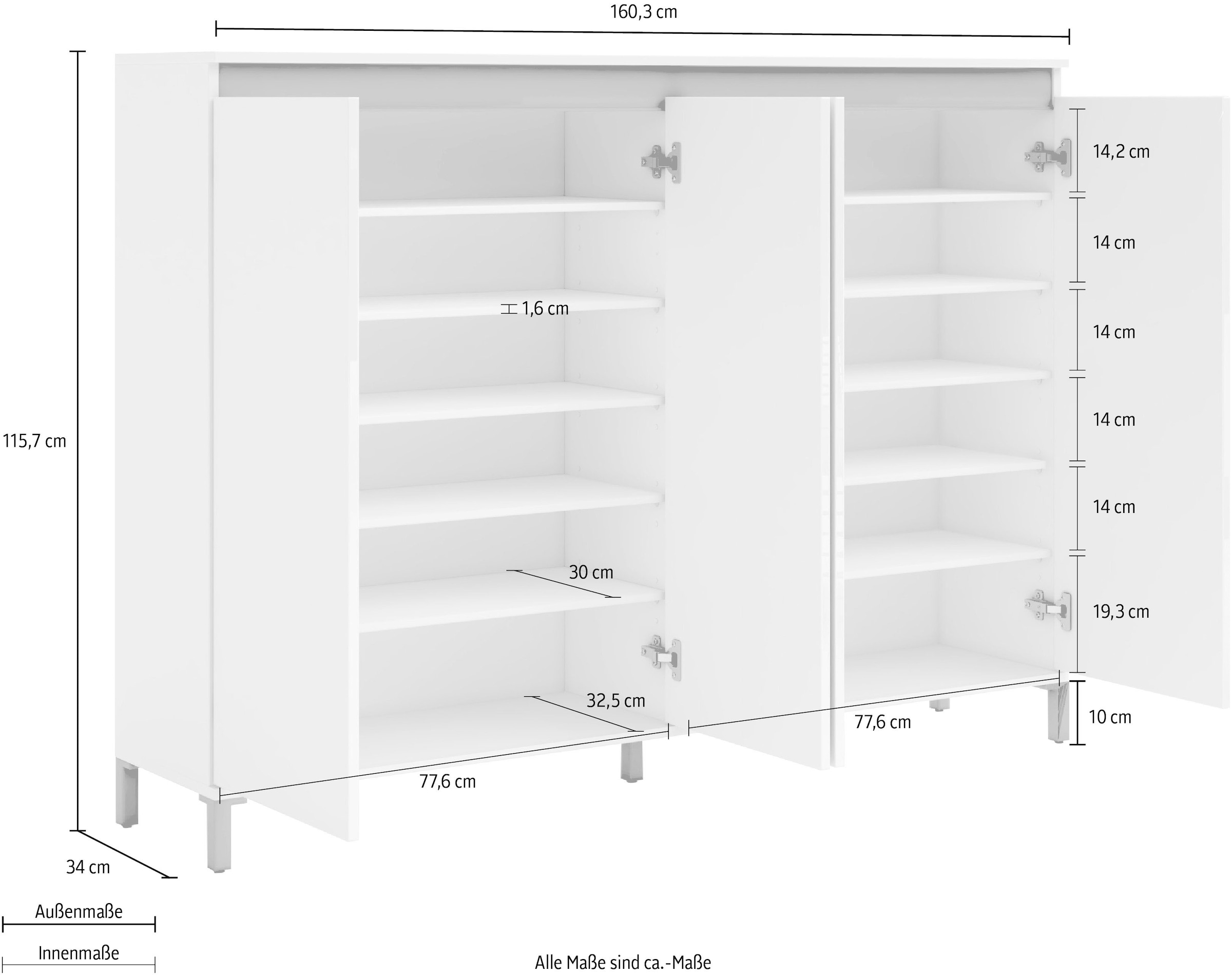 kaufen 160 Breite günstig INOSIGN | »Genio«, Schuhschrank cm