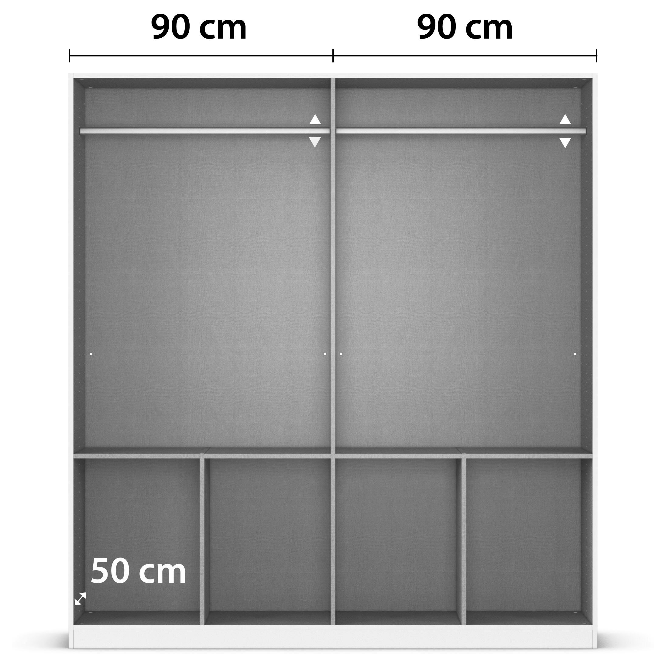 rauch Drehtürenschrank »Kleiderschrank Schrank Garderobe Schlafzimmerschrank CELLE«, in 4 Breiten und 2 Höhen, optional mit Schubkästen MADE IN GERMANY