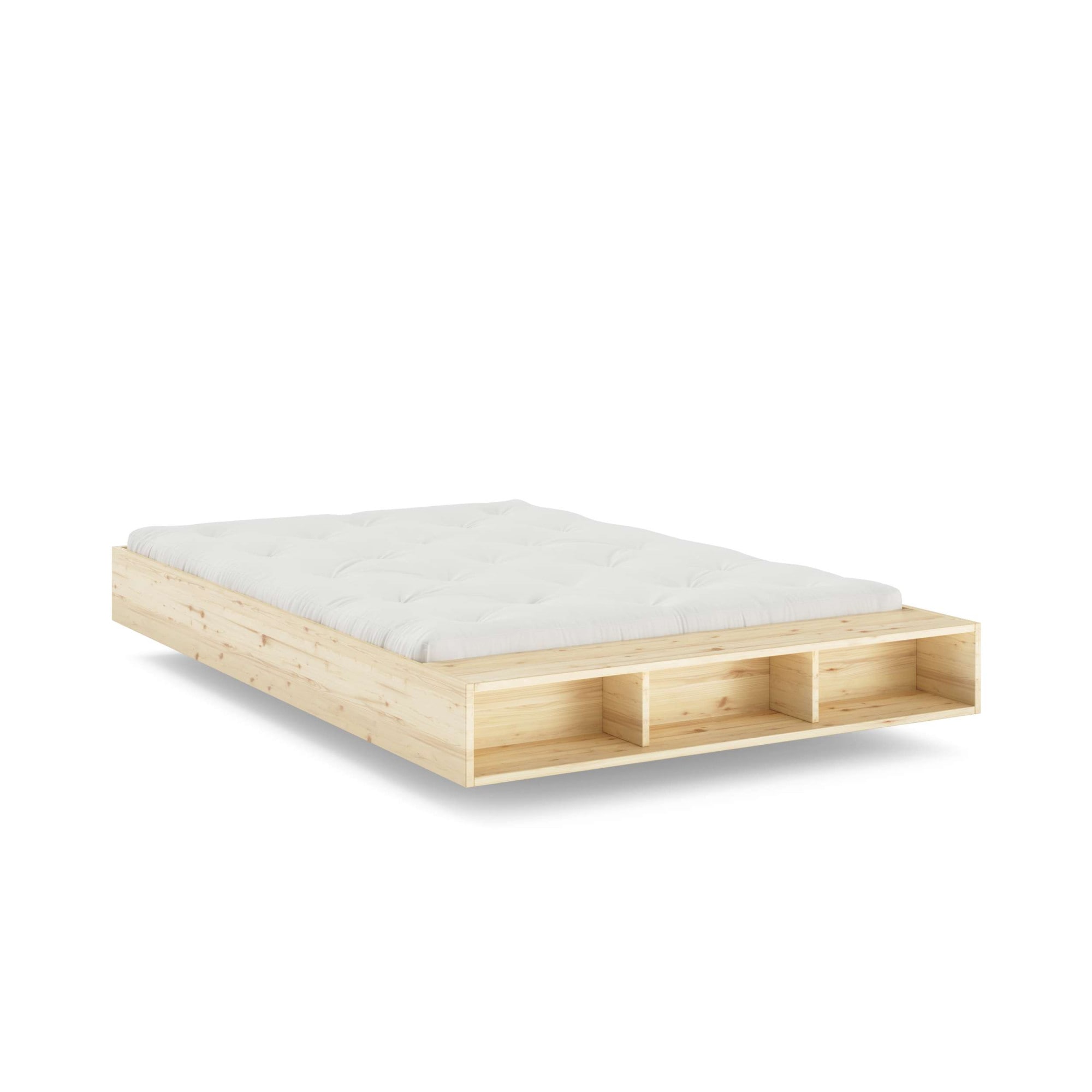 Karup Design Stauraumbett »Merge Bed Bettgestell m. integrierter Bank m. Stauraum, mehrere Größen«, inkl. Lattenrost, excl. Matratze, FSC®-zertifiziertes Massivholz