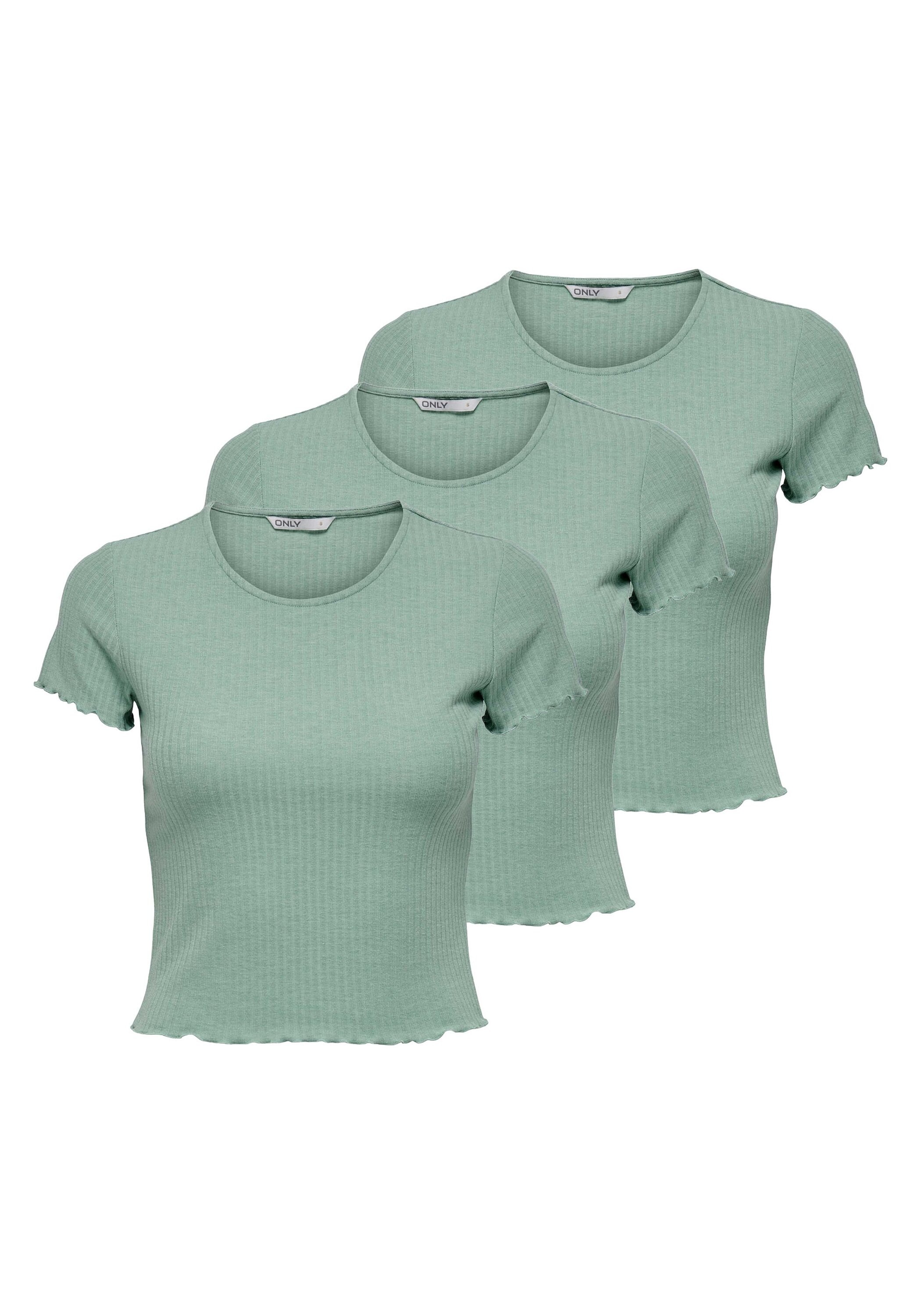 ONLY T-Shirt "T-Shirt ONLEMMA SHORT TOP 3P 3er Pack" 3