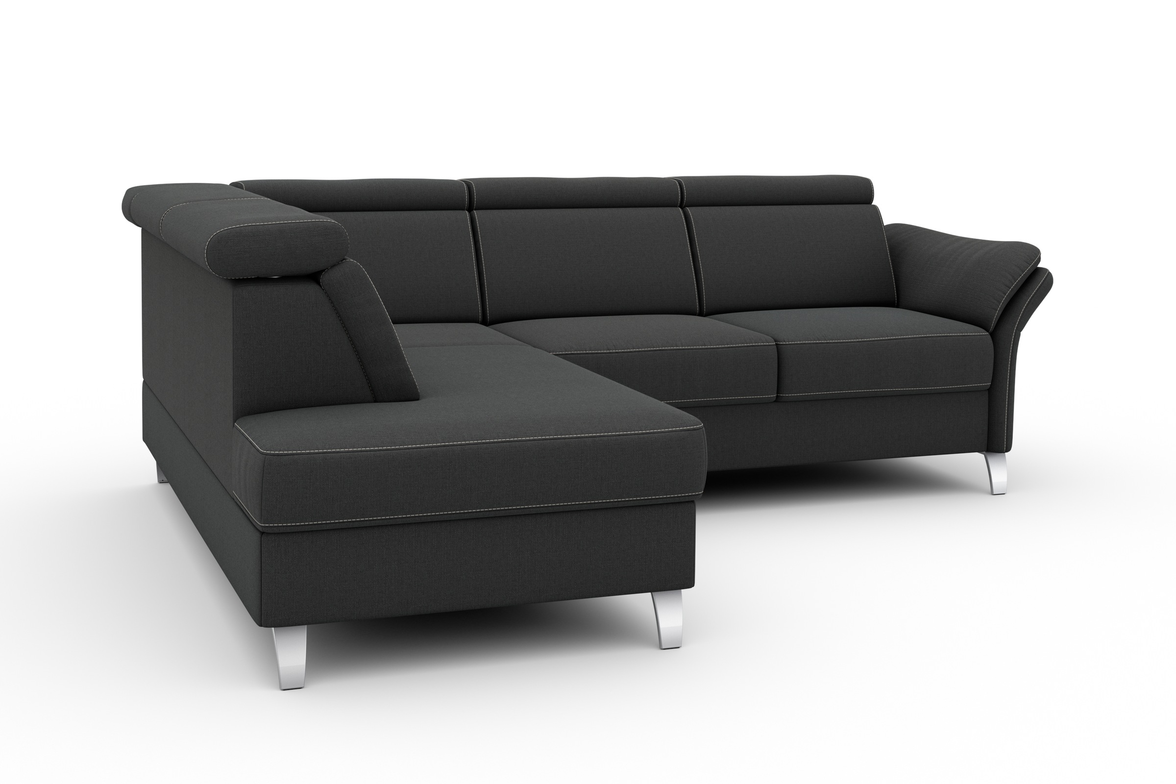 sit&more Ecksofa »Vincenzo L-Form«, inklusive Kopfteilverstellung, wahlweise mit Bettfunktion, Bettkasten
