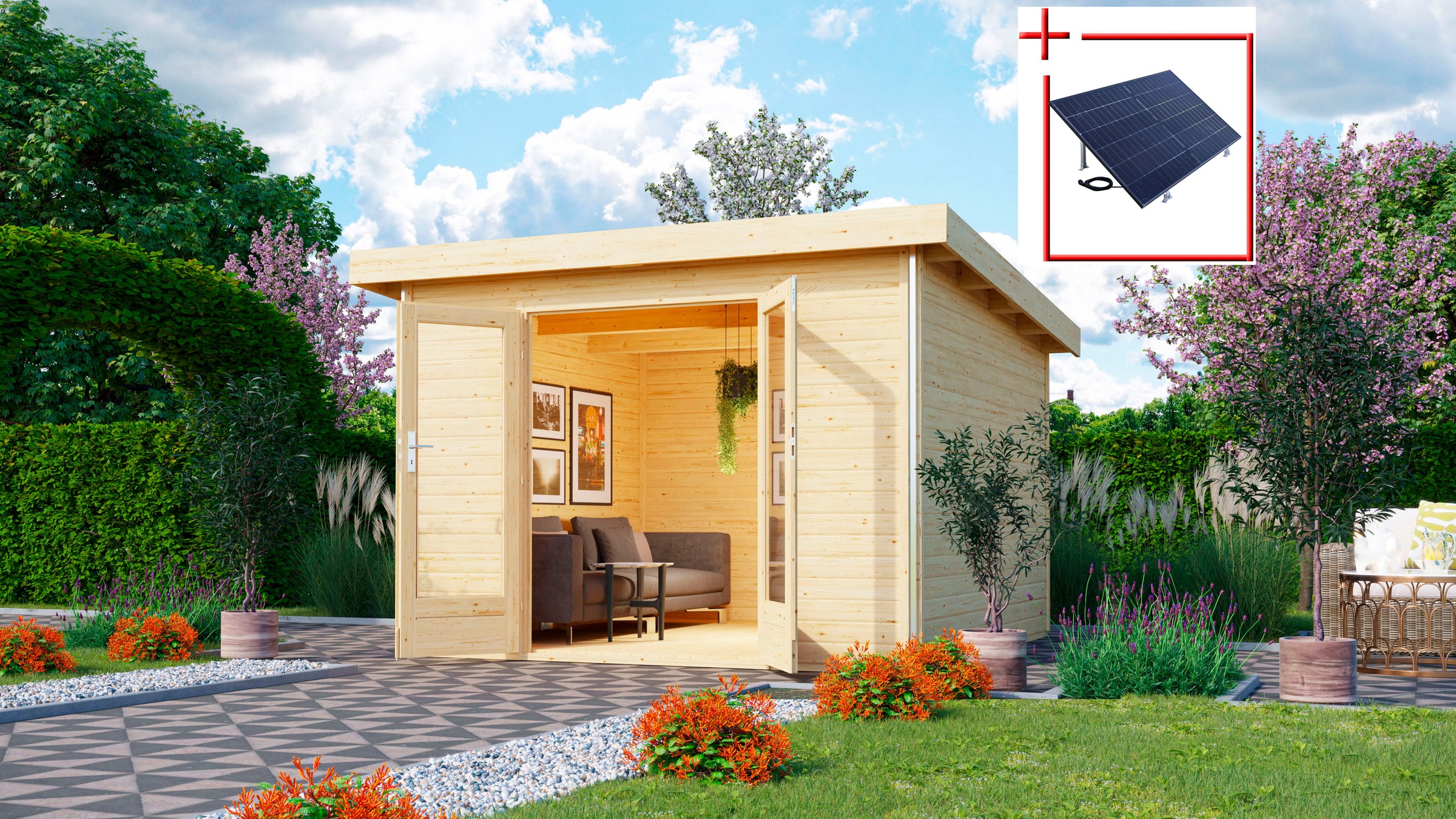 Karibu Gartenhaus "Rabensee 1", naturbelassen günstig online kaufen