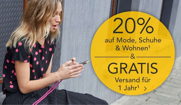 Bild: 20 Prozent auf Mode, Schuhe und  Wohnen und ein Jahr Gratis-Versand