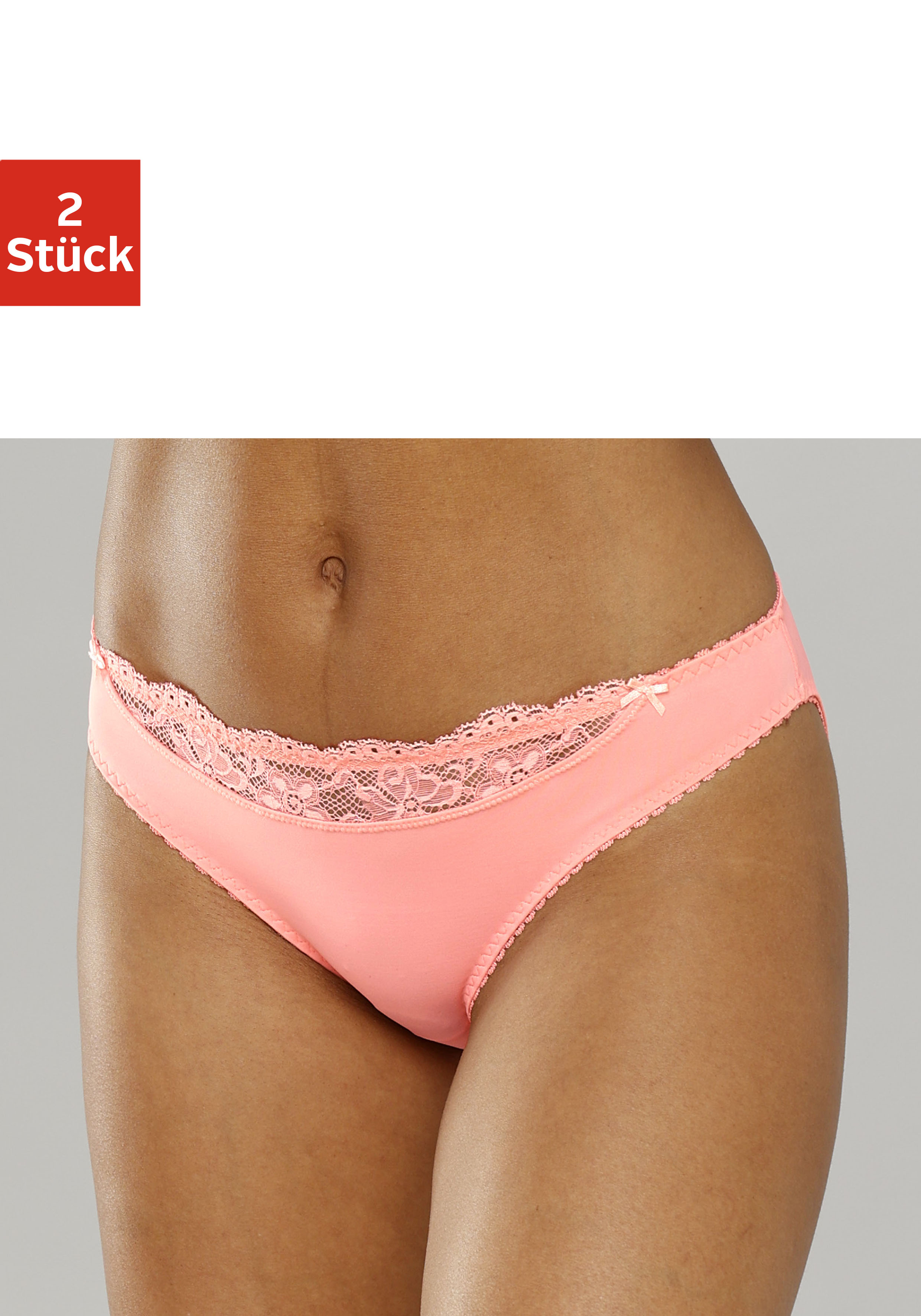 Nuance by Lascana Slip "mit Spitzeneinsatz vorne" Packung, als Dessous-Set kombinierbar, Dessous