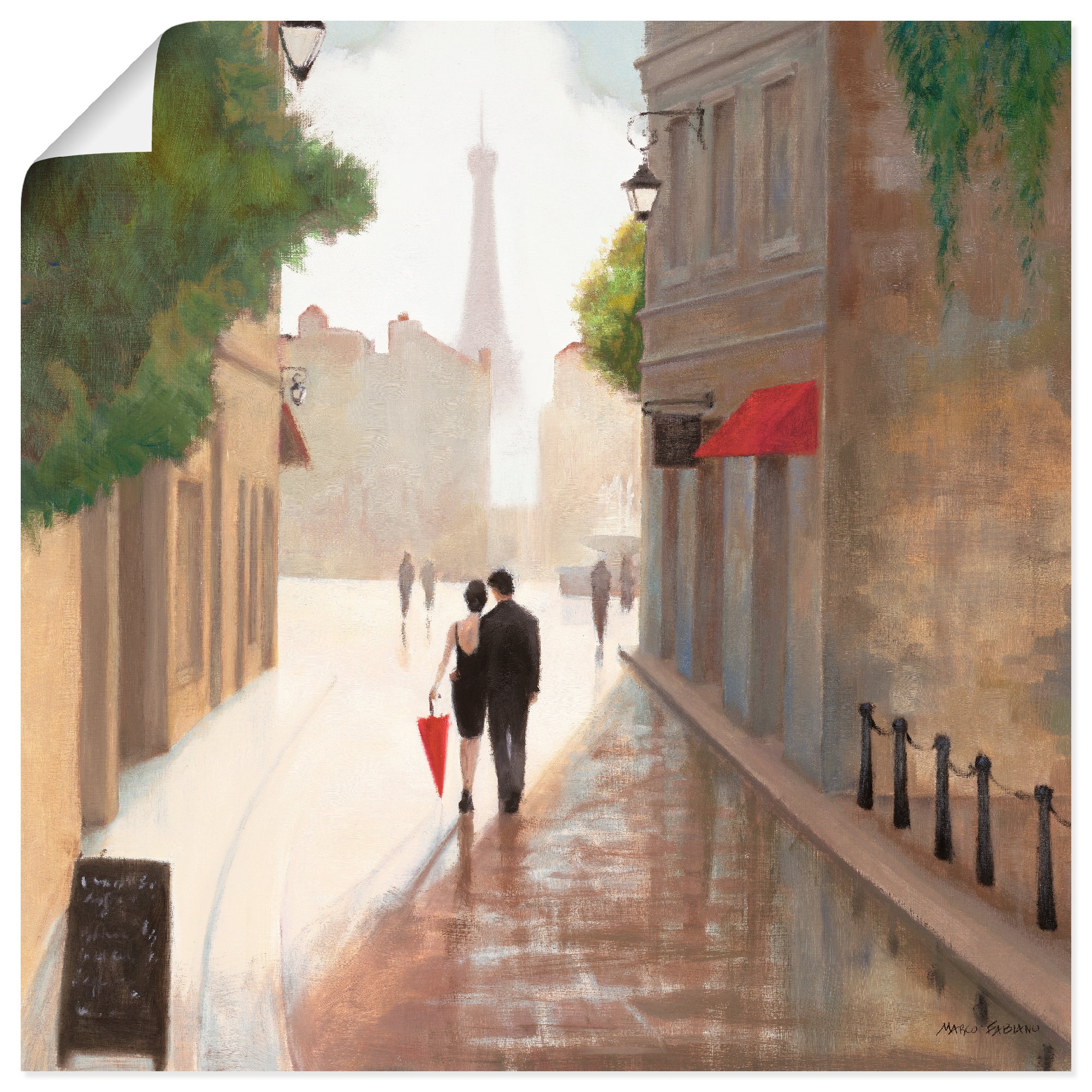 Wandbild »Paris Romanze I«, Frankreich, (1 St.), als Leinwandbild, Poster,...