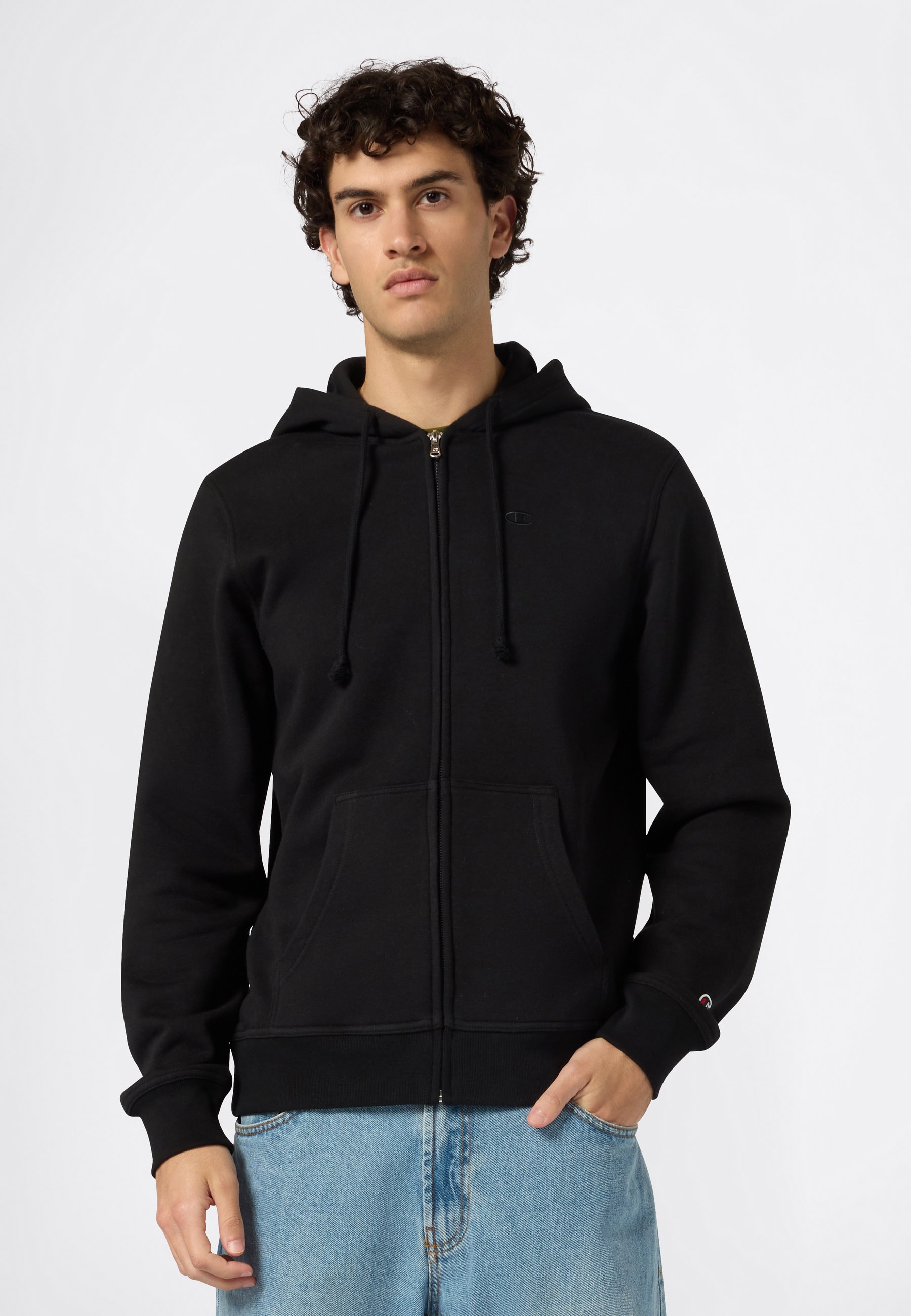 Champion Kapuzensweatjacke aus Baumwolle und Polyester, erhältlich in den Größen S bis XXL
