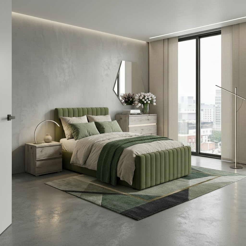 OTTO home Polsterbett "MOIVRE, vertikale Steppung in Rillenoptik, wahlweise mit Bettkasten" Stauraumbett, gepolstertes Kopfteil, ohne Matratze, modernes Design