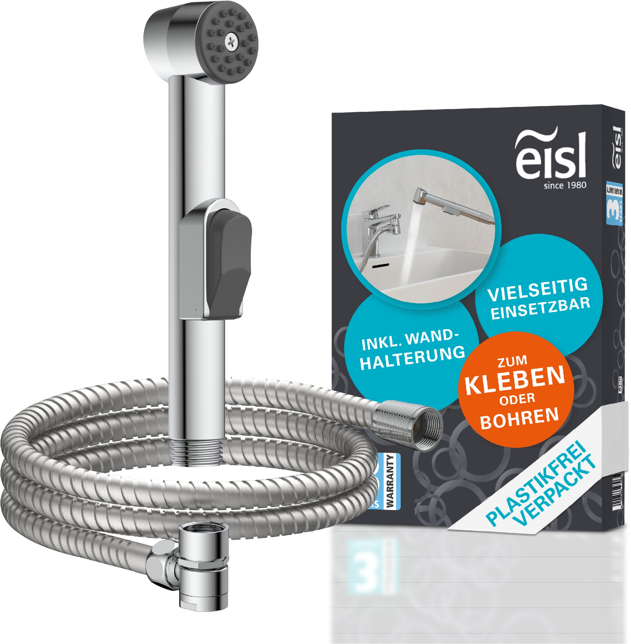 Eisl Brausegarnitur, Kunststoff-Brauseschlauch mit Handbrausehalter günstig online kaufen