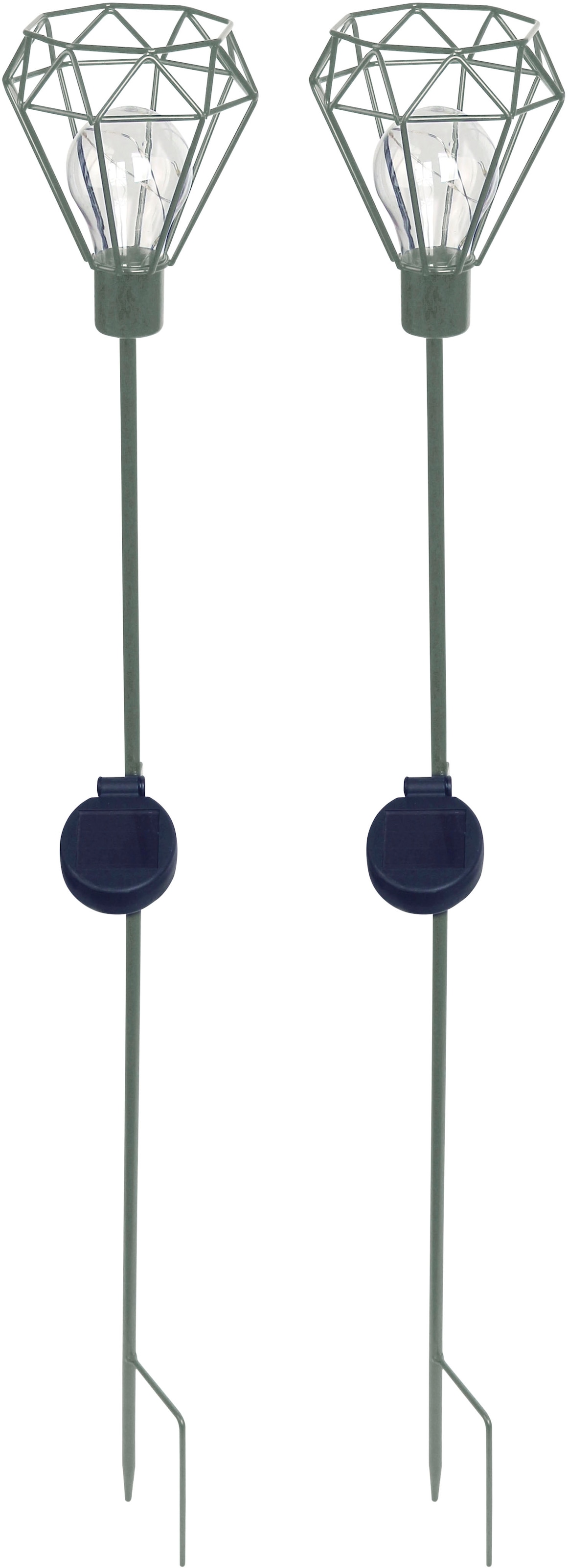 LUXFORM Gartenleuchte "Solar-Erdspieß-Gartenlampe - Diamond - 2 Stück" LED- günstig online kaufen