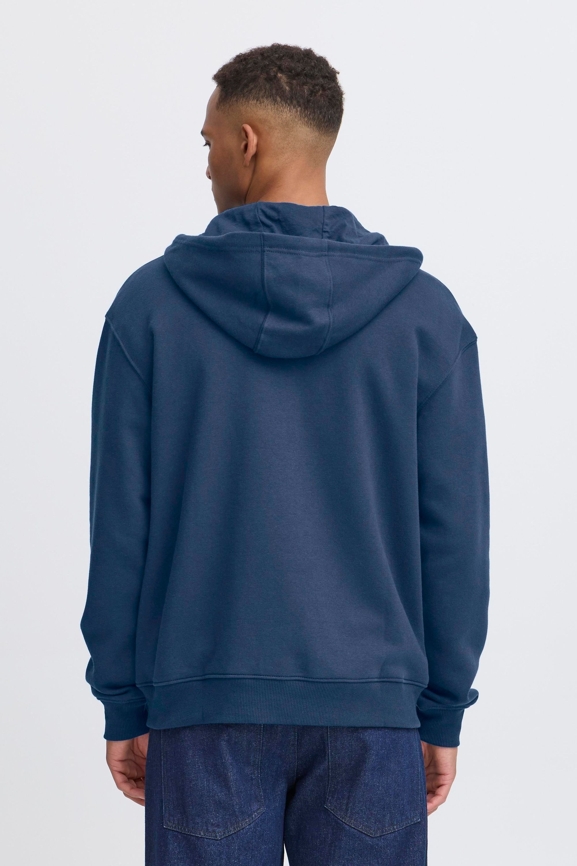 Kapuzensweatjacke BLEND "Kapuzenfleecejacke BHJUSTE", Herren, Gr. XL, blau (marineblaus), Obermaterial: 60% Baumwolle CO. 40% Polyester PES., Pullover 2