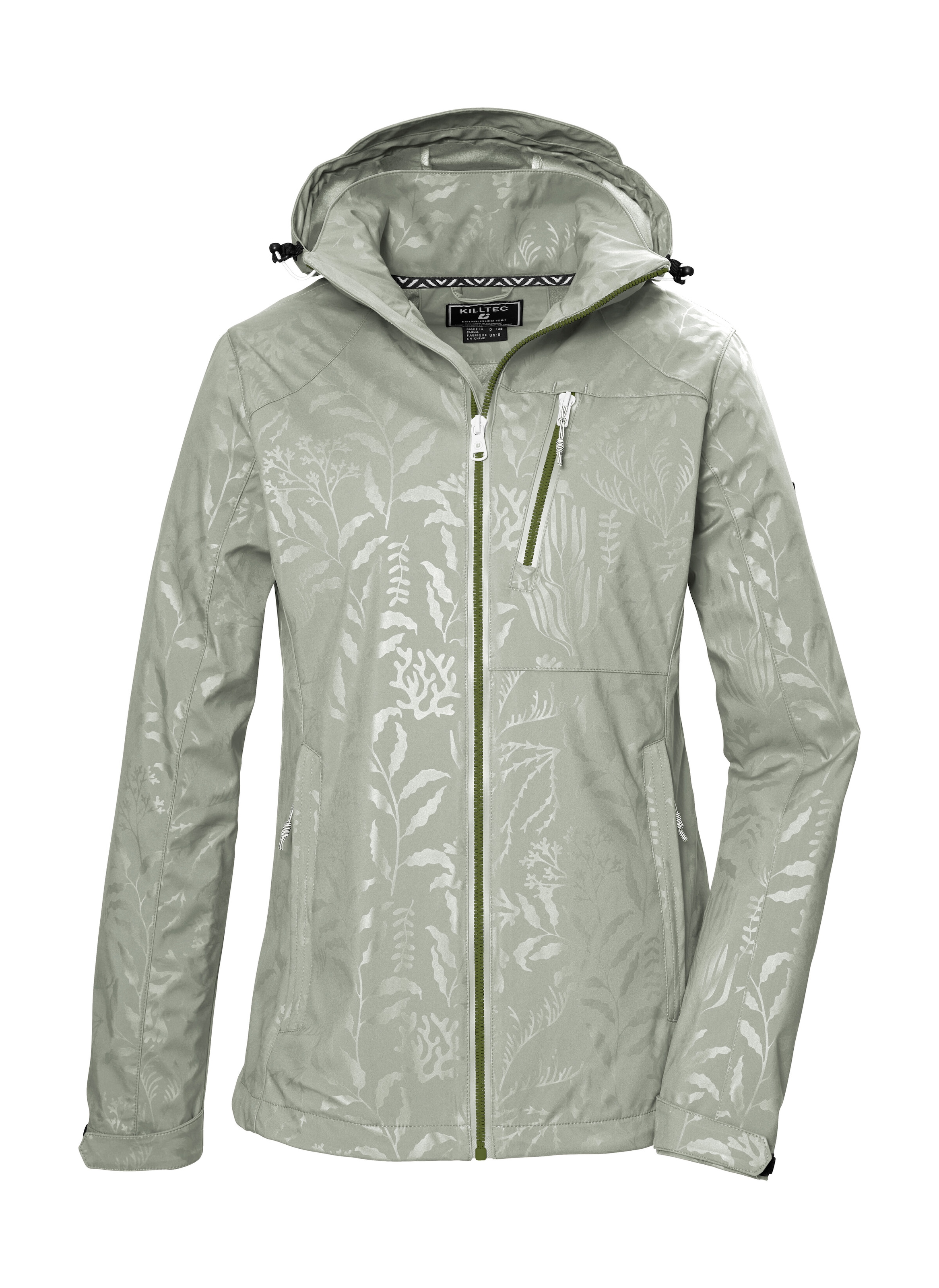 Killtec Softshelljacke "KOS 122 WMN SFTSHLL JCKT FLORAL" Softshelljacke: Wind- und wasserdicht, atmungsaktiv, Kapuze abzippbar