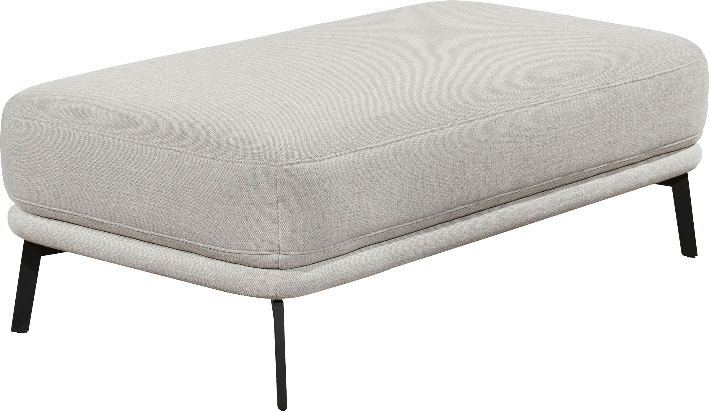 Hockerbank "Pearl - 5 Jahre Hersteller-Garantie, auch in Bouclé", grau (platin), B:120cm H:45cm T:70cm, 16% Baumwolle, 79% Polyester, 5% Polyacryl, SCHÖNER WOHNEN-KOLLEKTION, Hocker, Passend zur Serie Pearl, Füße Metall, B/T/H: 125/70/45 cm 2