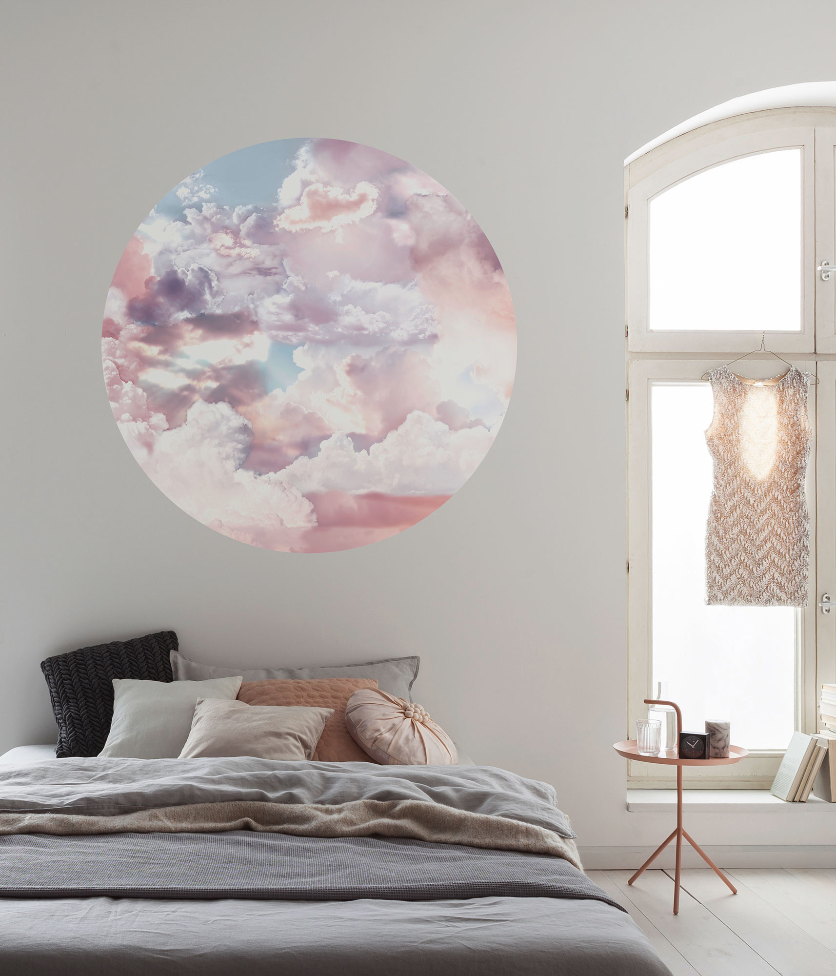 Komar Fototapete "Dot - selbstklebende Vlies Fototapete - Candy Sky - Größe 125 x 125 cm" Motiv bedruckt glatt