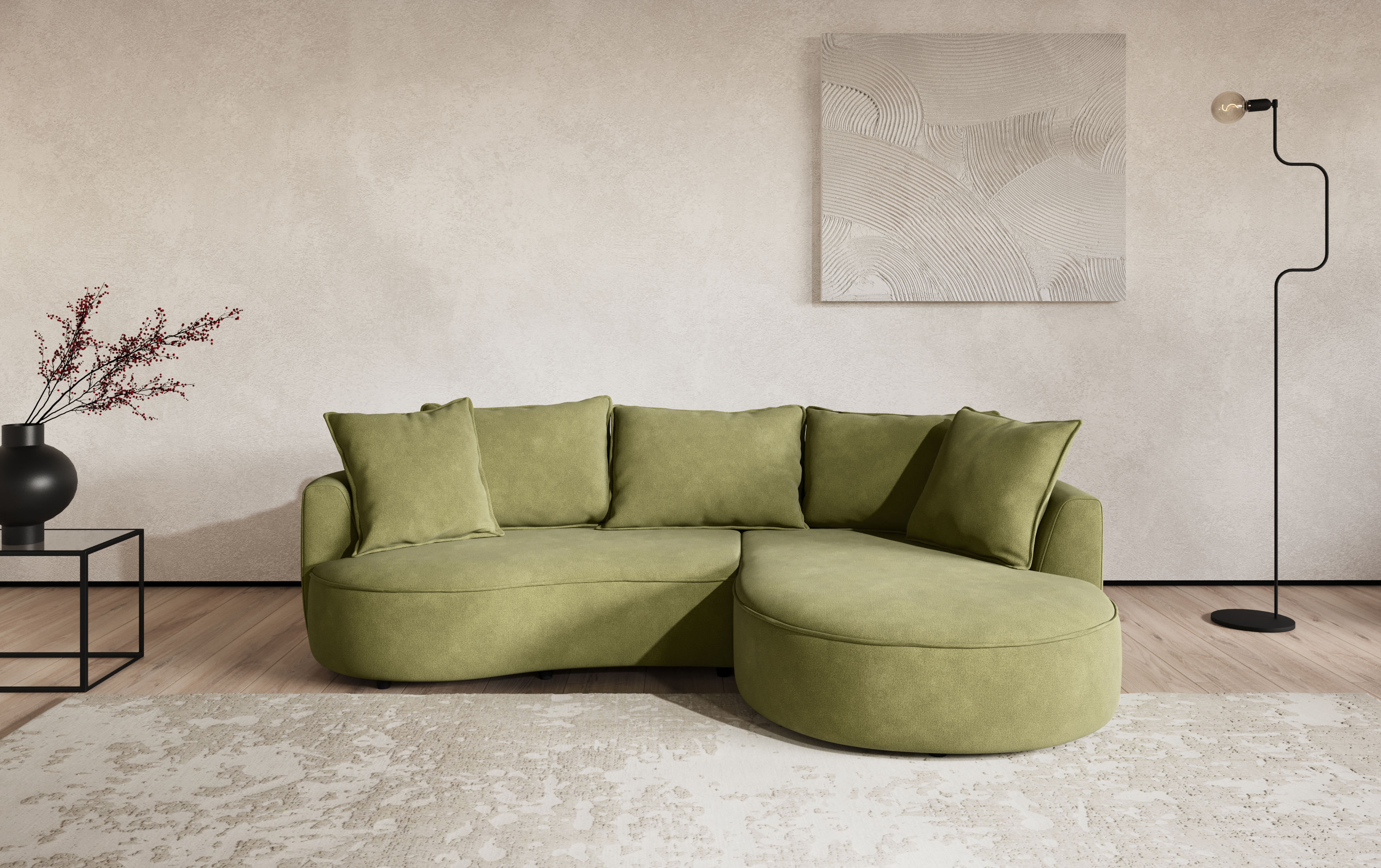 OTTO home Ecksofa "Sana L-Form, B: 260 cm, organische Form, Otto.Verlässliche Qualität" Loungesofa mit Wellenunterfederung
