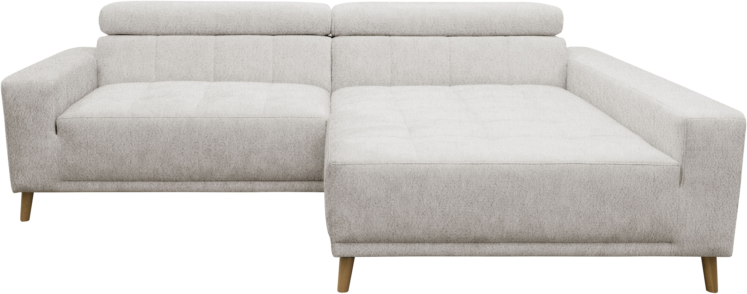 OTTO home Ecksofa »Greevy 248 x 172 cm mit Steppungen, für gängige Saugroboter geeignet« Kopfteile verstellbar, aus pflegeleichtem, weichem Luxus-Microfaser