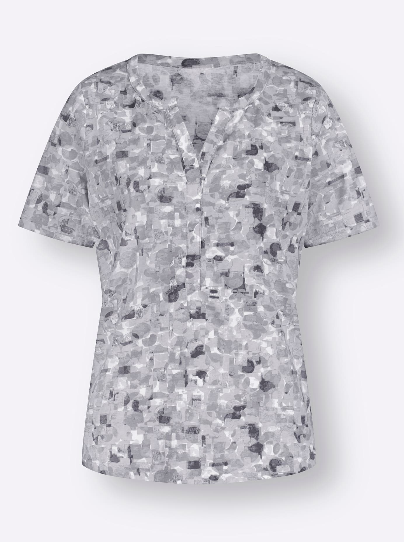 Classic Basics Shirt Women's Short Sleeve V-Neck Grey 56 3