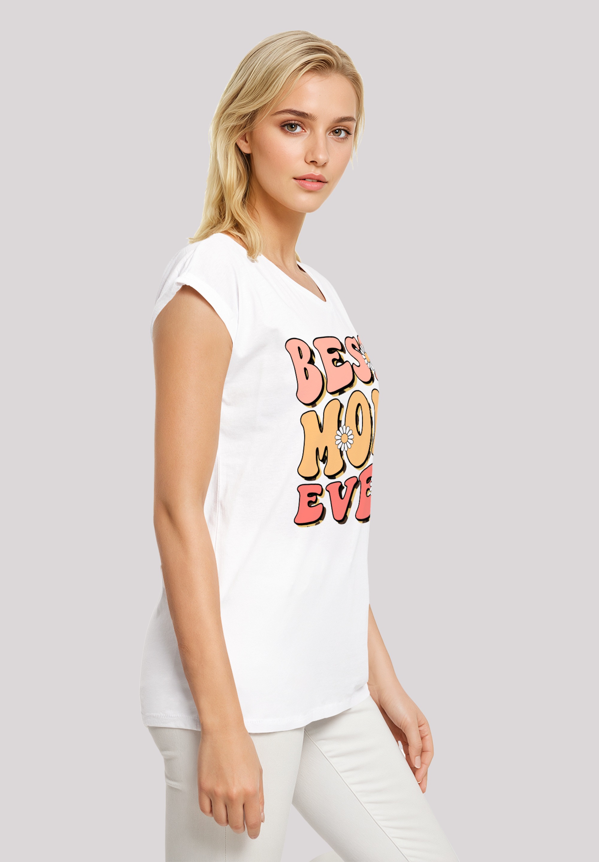 F4NT4STIC T-Shirt »Muttertag best mom ever Retro Blumenmuster« Premium Qualität