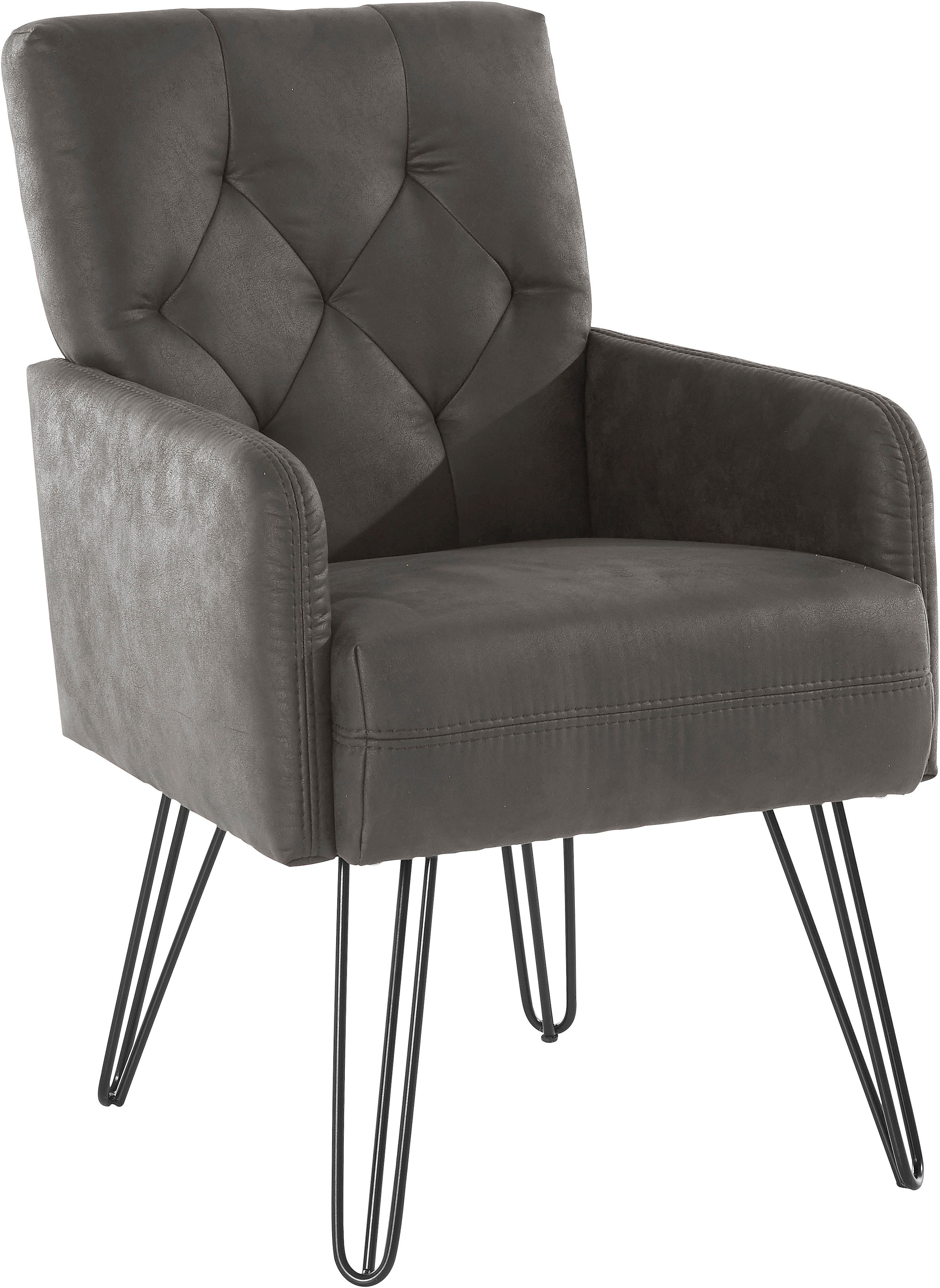 exxpo - sofa fashion Sessel »Doppio, Loungesessel mit Designuntergestell, bequem und elegant«, aufwendige Rückenverarbeitung, Breite 61 cm