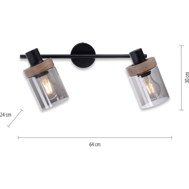 Home affaire Deckenleuchte »Tendon«, 2 flammig-flammig, Wandlampe, drehbar,  schwenkbar Glas, geeignet für Leuchtmittel - E27 | BAUR