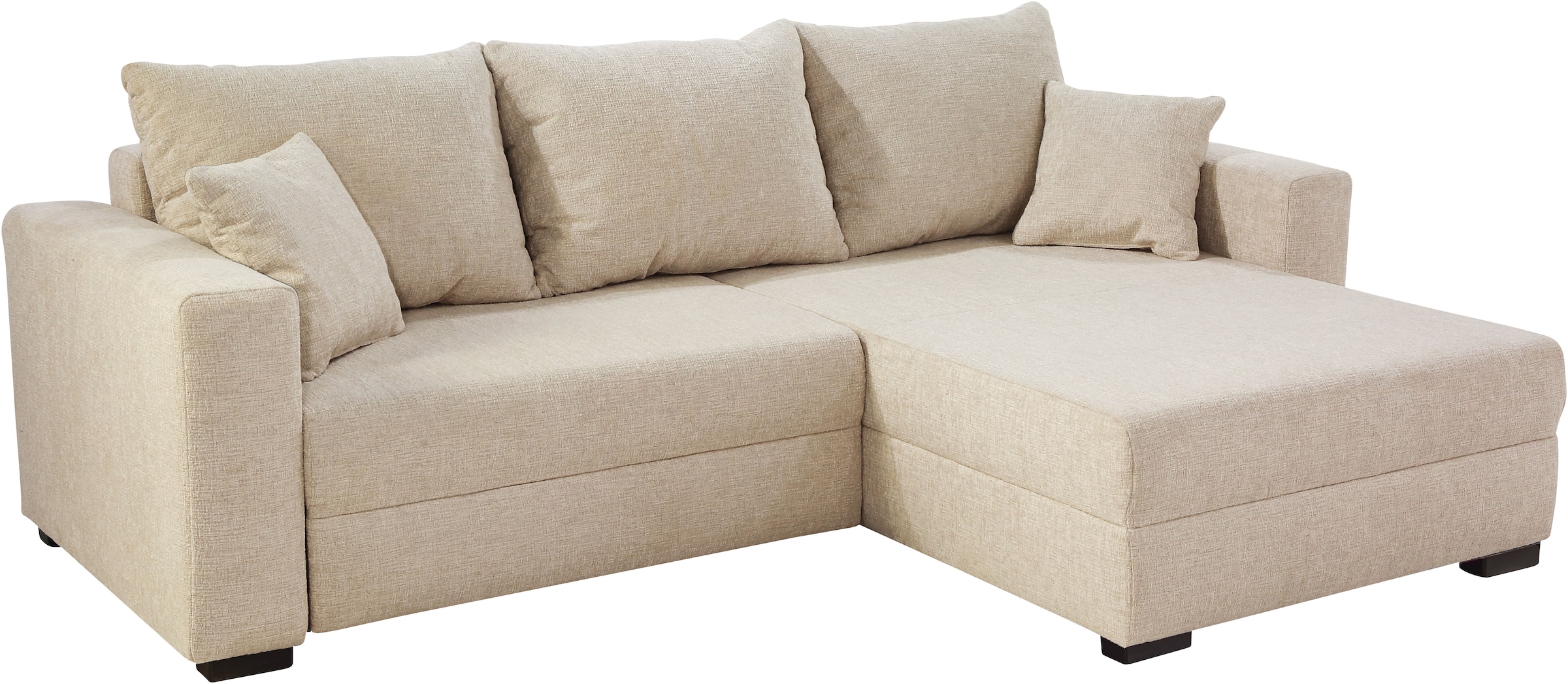 Jockenhöfer Gruppe Ecksofa »Saalbach, L-Form, Breite 261cm«, inkl. Bettfunktion & Bettkasten, Ottomane links/rechts montierbar
