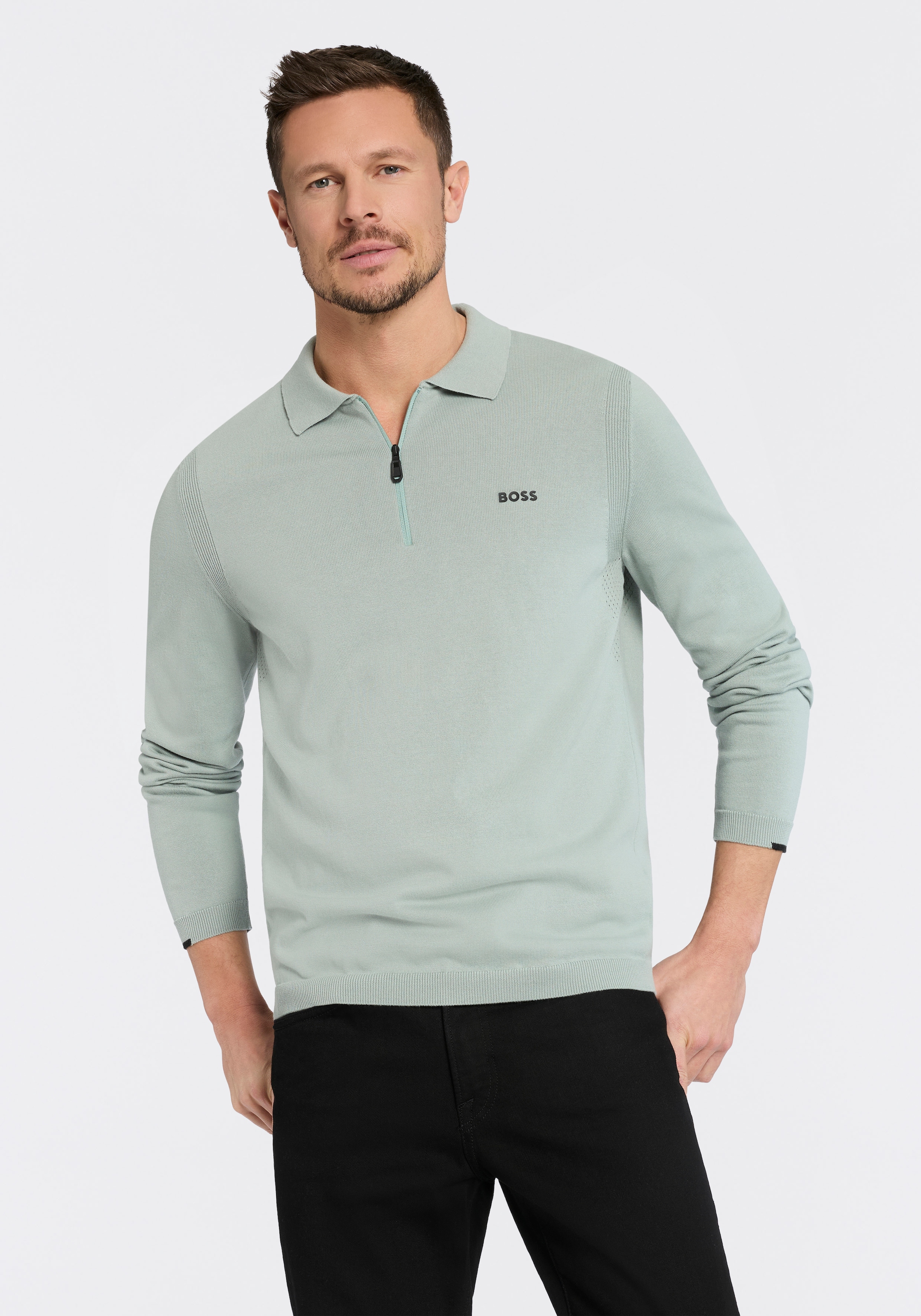 BOSS GREEN Strickpullover "KN Ever-X PL" mit Reißverschluss, regular fit, t günstig online kaufen