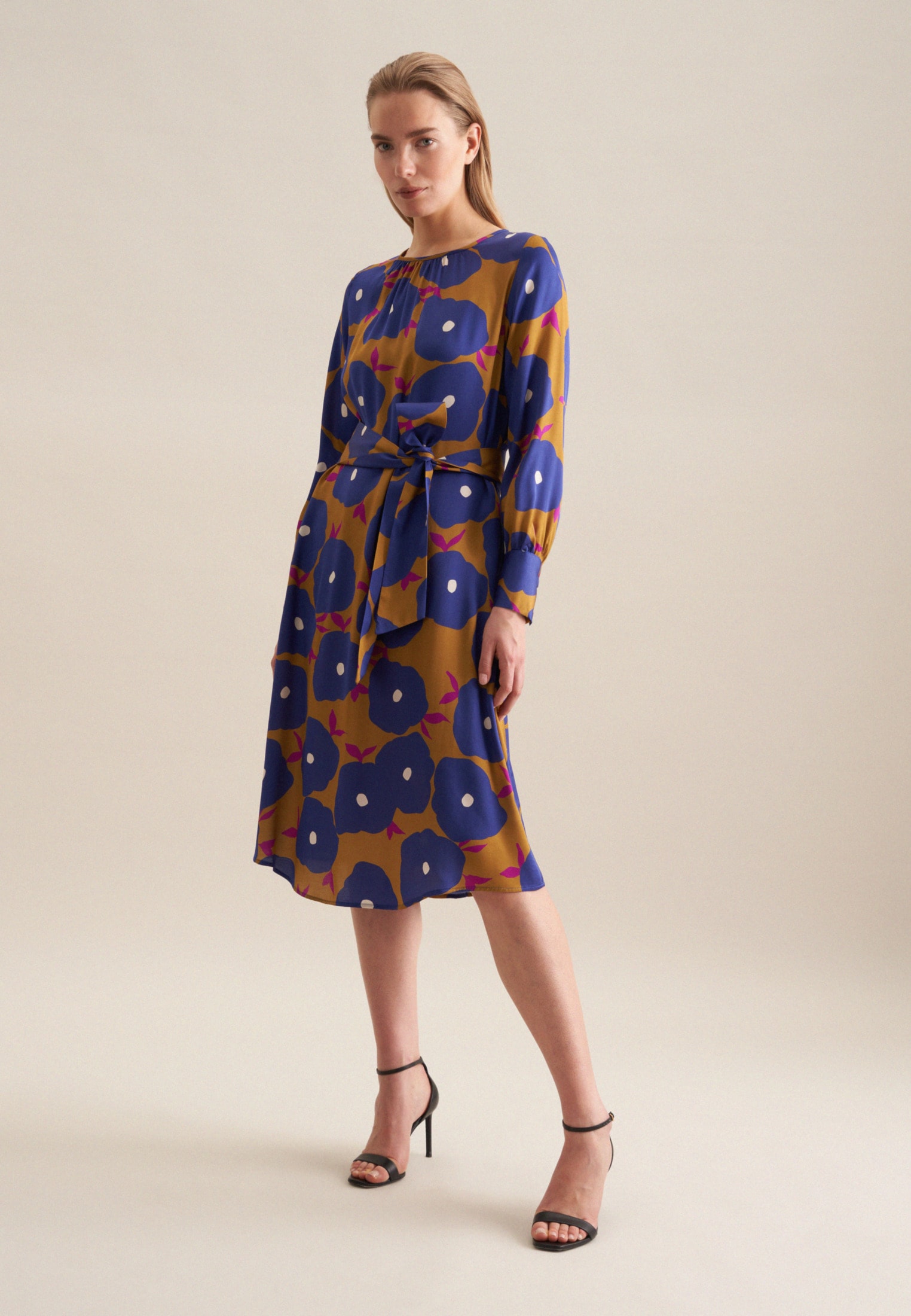 seidensticker Sommerkleid "Schwarze Rose" 1/1 Rundhals Druck günstig online kaufen