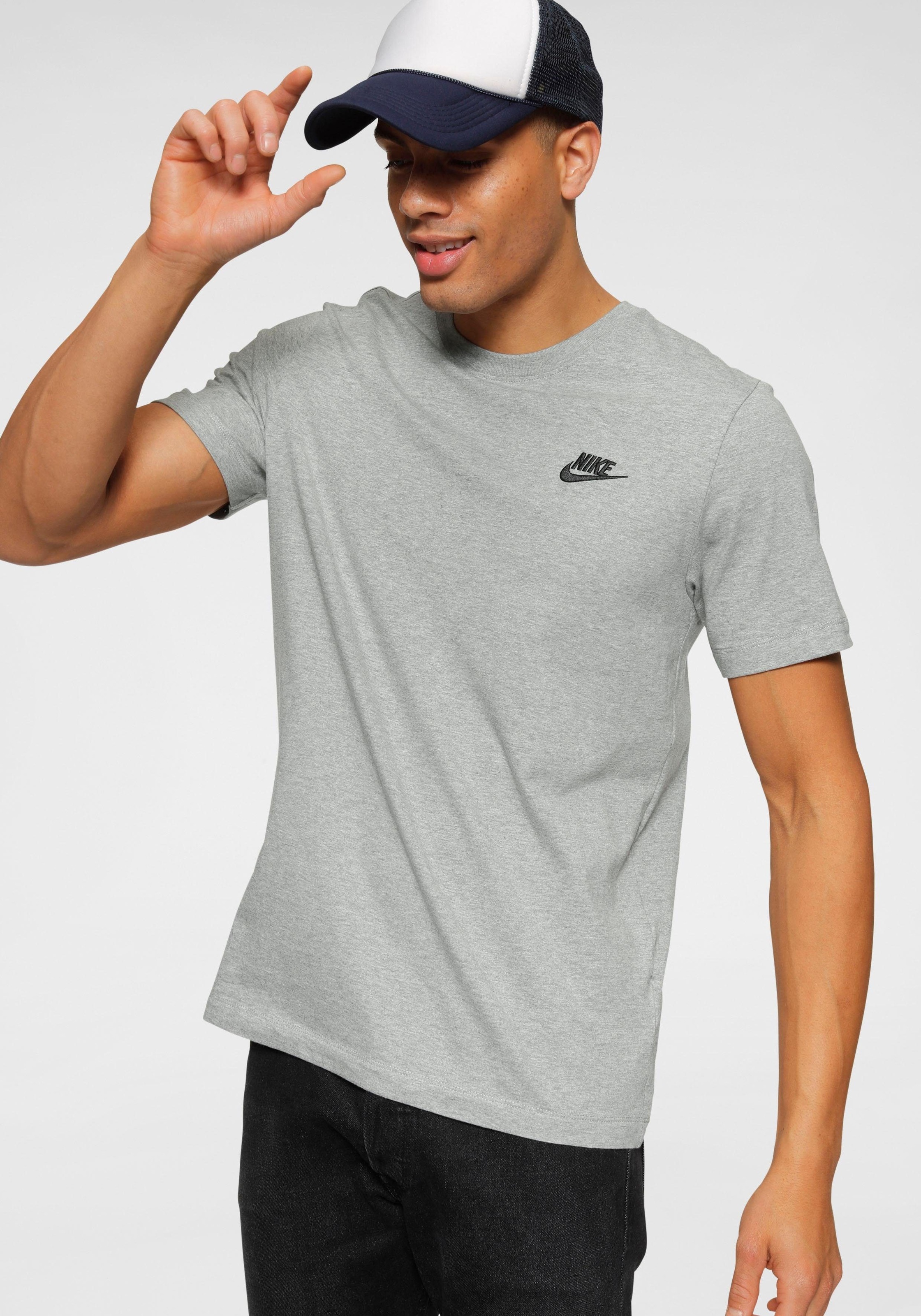 NIKE SPORTSWEAR Herren T-Shirt "Nike Sportswear Club Men's T-Shirt", grau, Gr. XL, Obermaterial: 100% Baumwolle, Shirts