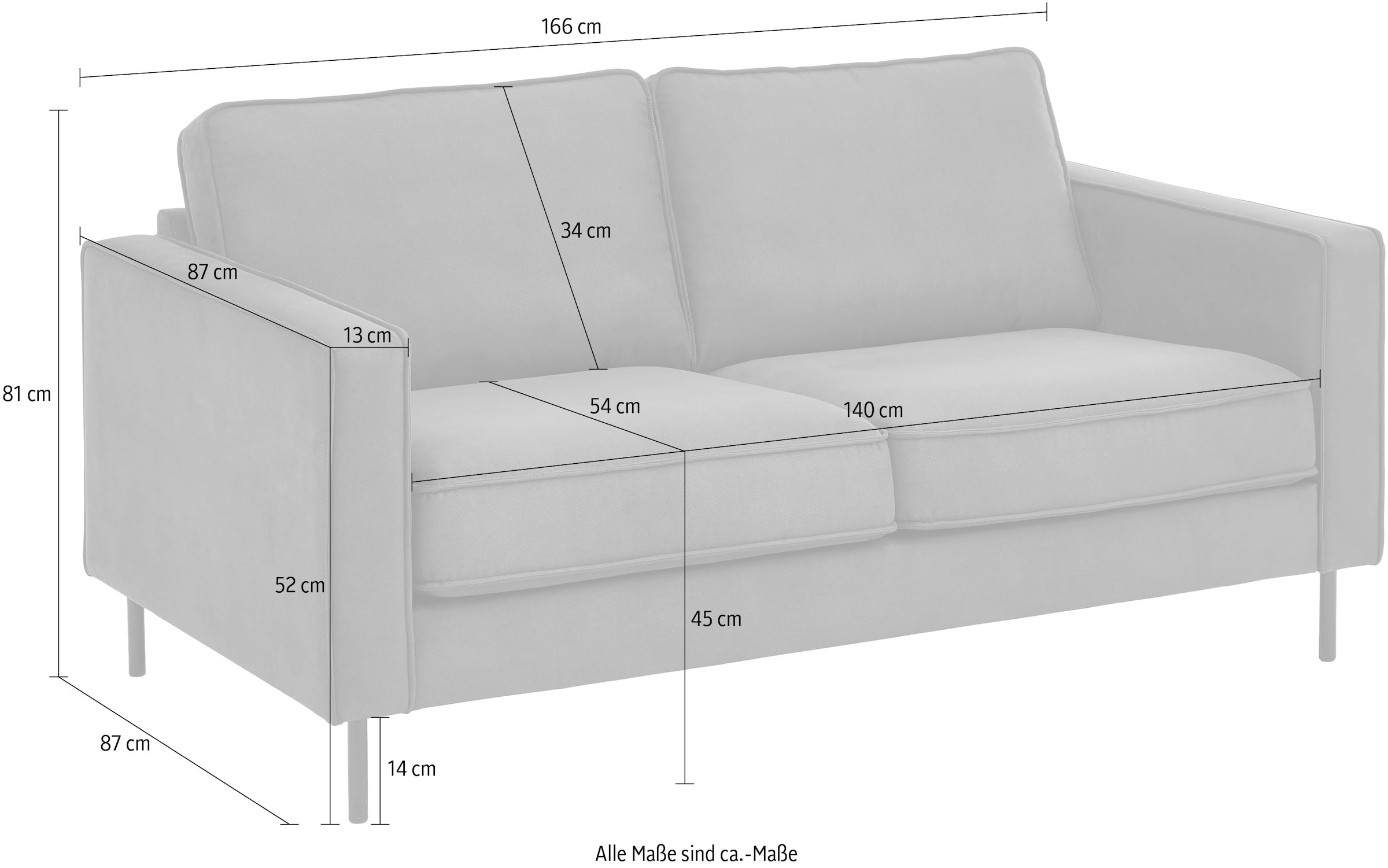 ATLANTIC home Stil, 2-Sitzer, mit Wellenunterfederung collection | skandinavischem BAUR bestellen im
