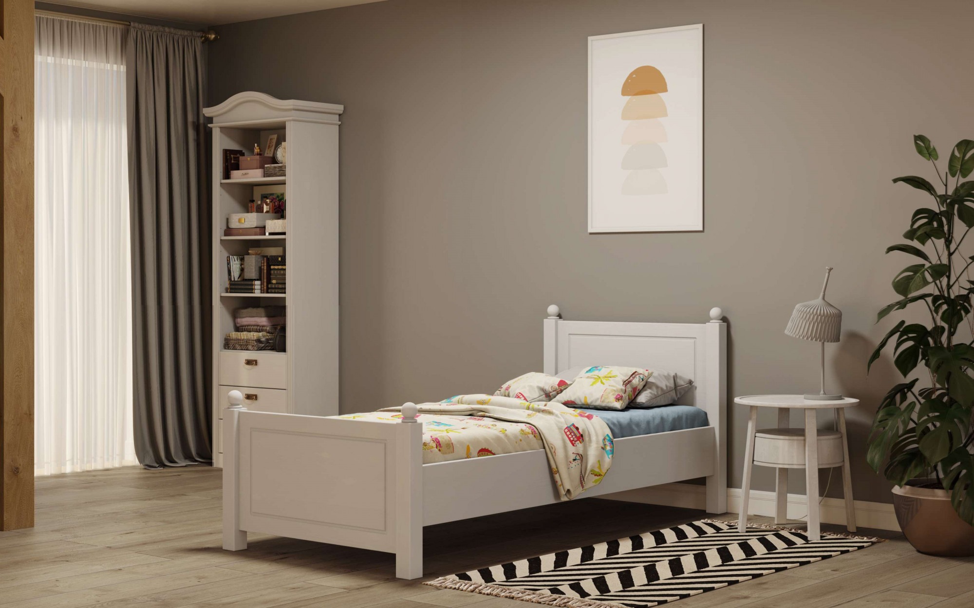 Home affaire Massivholzbett »Mila, hohe Belastbarkeit Jugendbett,! FSC® zertifiziertes Massivholz«, (Breite/Belastbarkeit 180cm/220 KG, 140cm/180 KG, 90cm/=120 KG), aus massiver Kiefer, inklusive Lattenrost