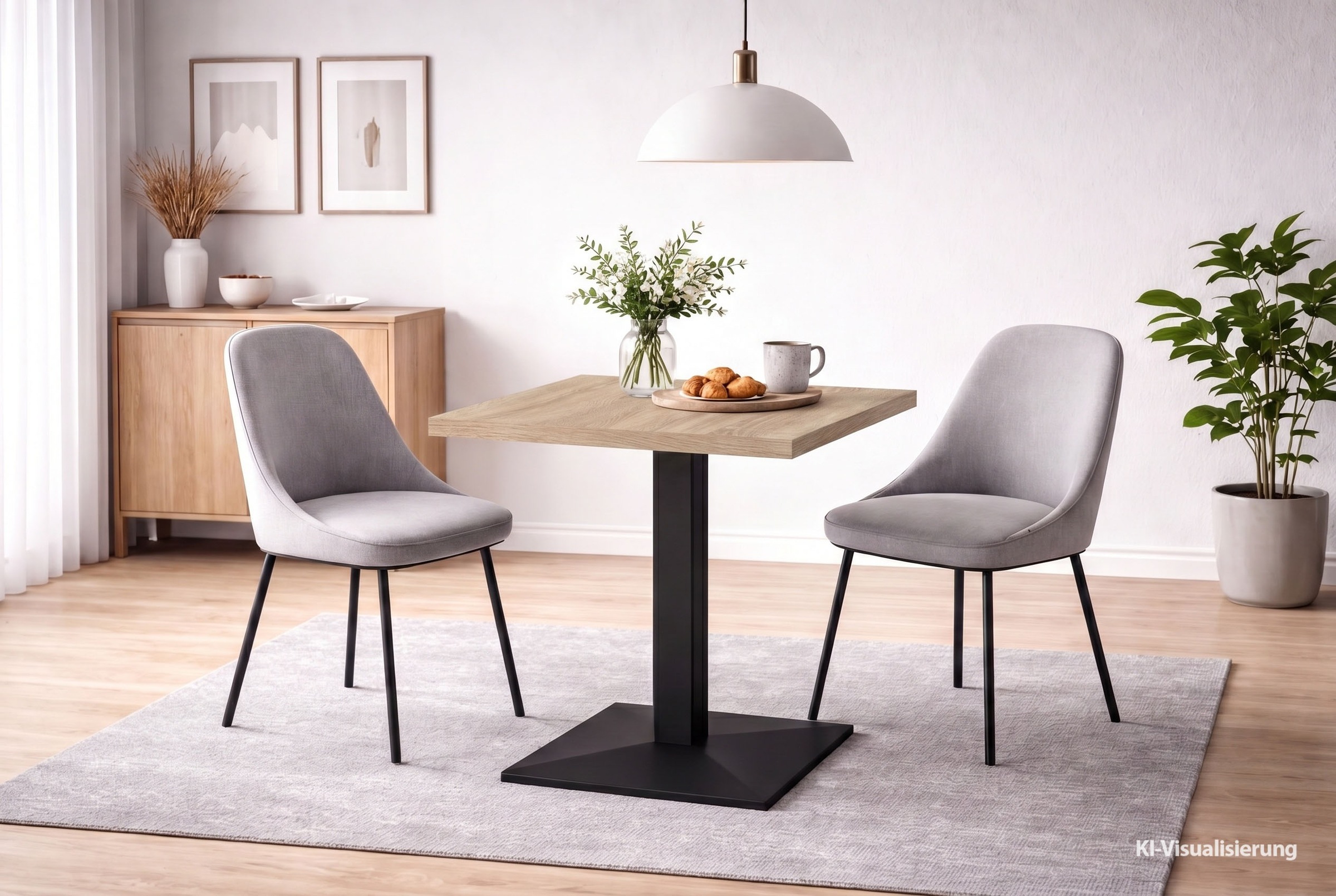 Mäusbacher "Big Bistro Metall" Quadrat-Säulengestell, eckige Platte BHT 70x75x70 cm
