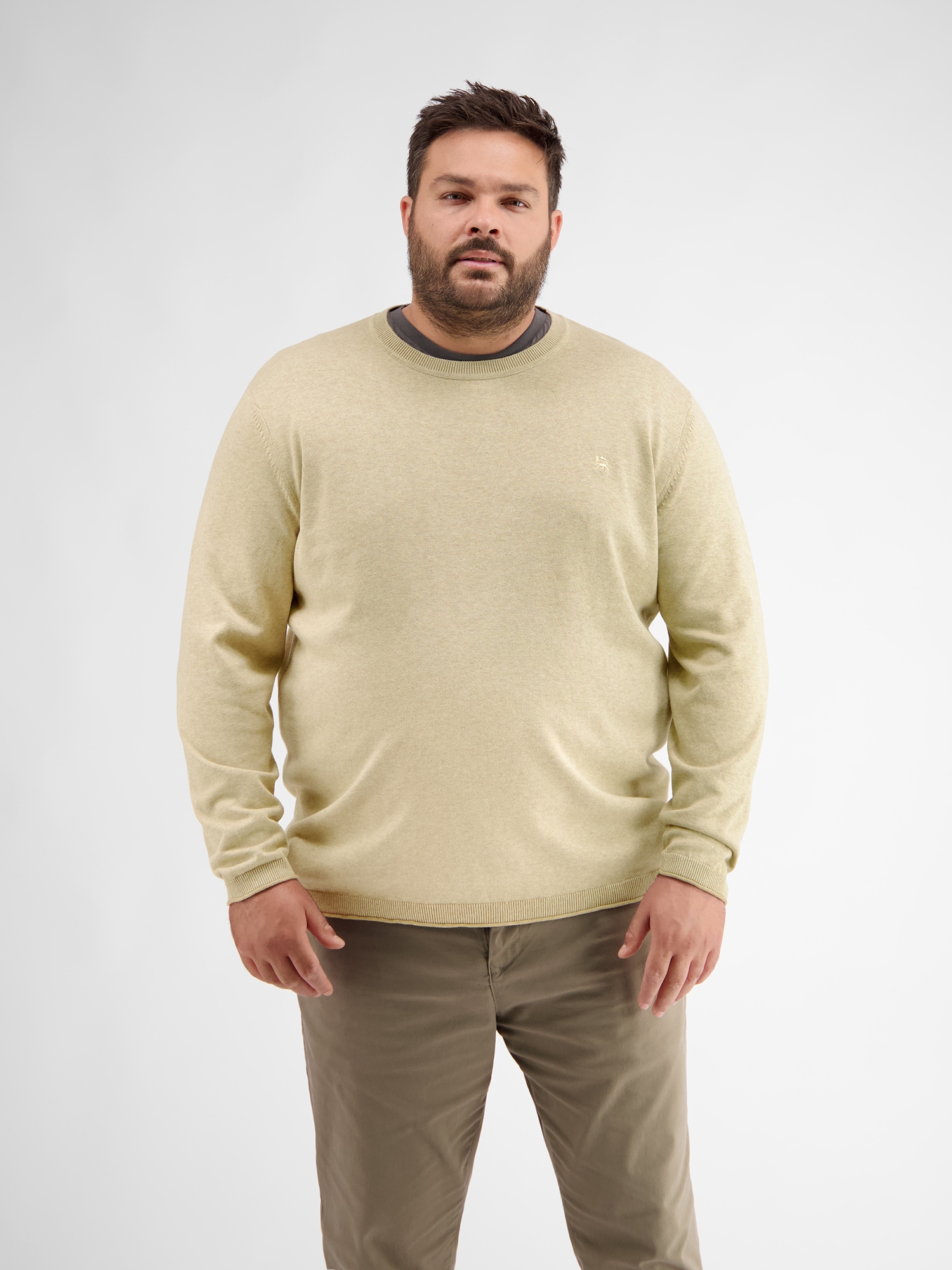 LERROS Strickpullover "LERROS Flachstrickpullover mit Rundhalsausschnitt" günstig online kaufen