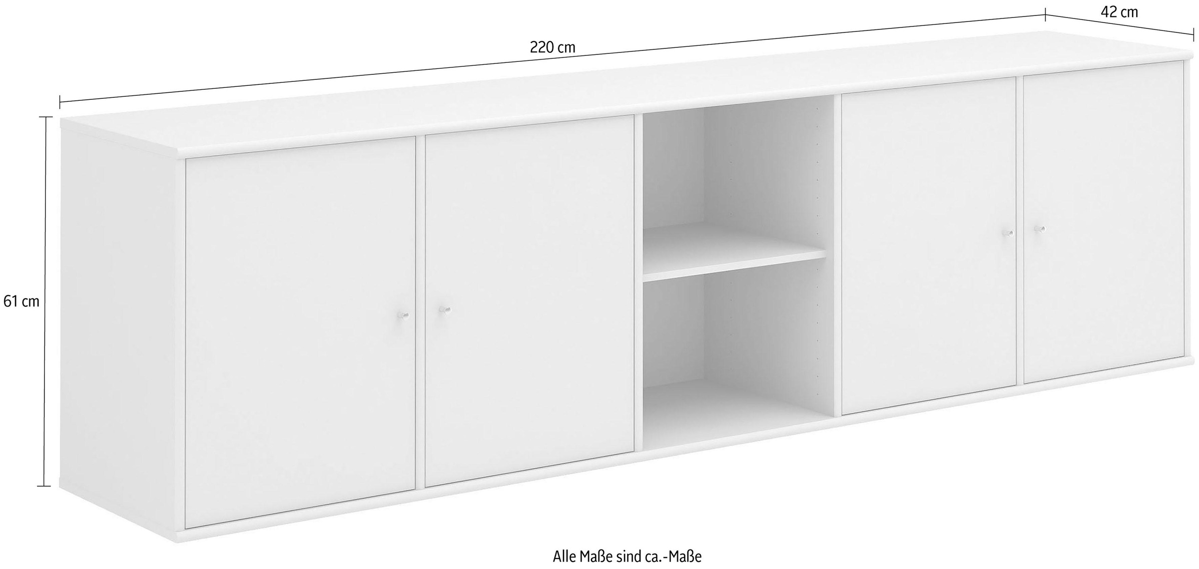 Hammel Furniture Sideboard »Mistral, Hochwertig Schrank, hängend/stehend montierbar«, mit Türen, B: 220 cm, anpassungsbar Designmöbel