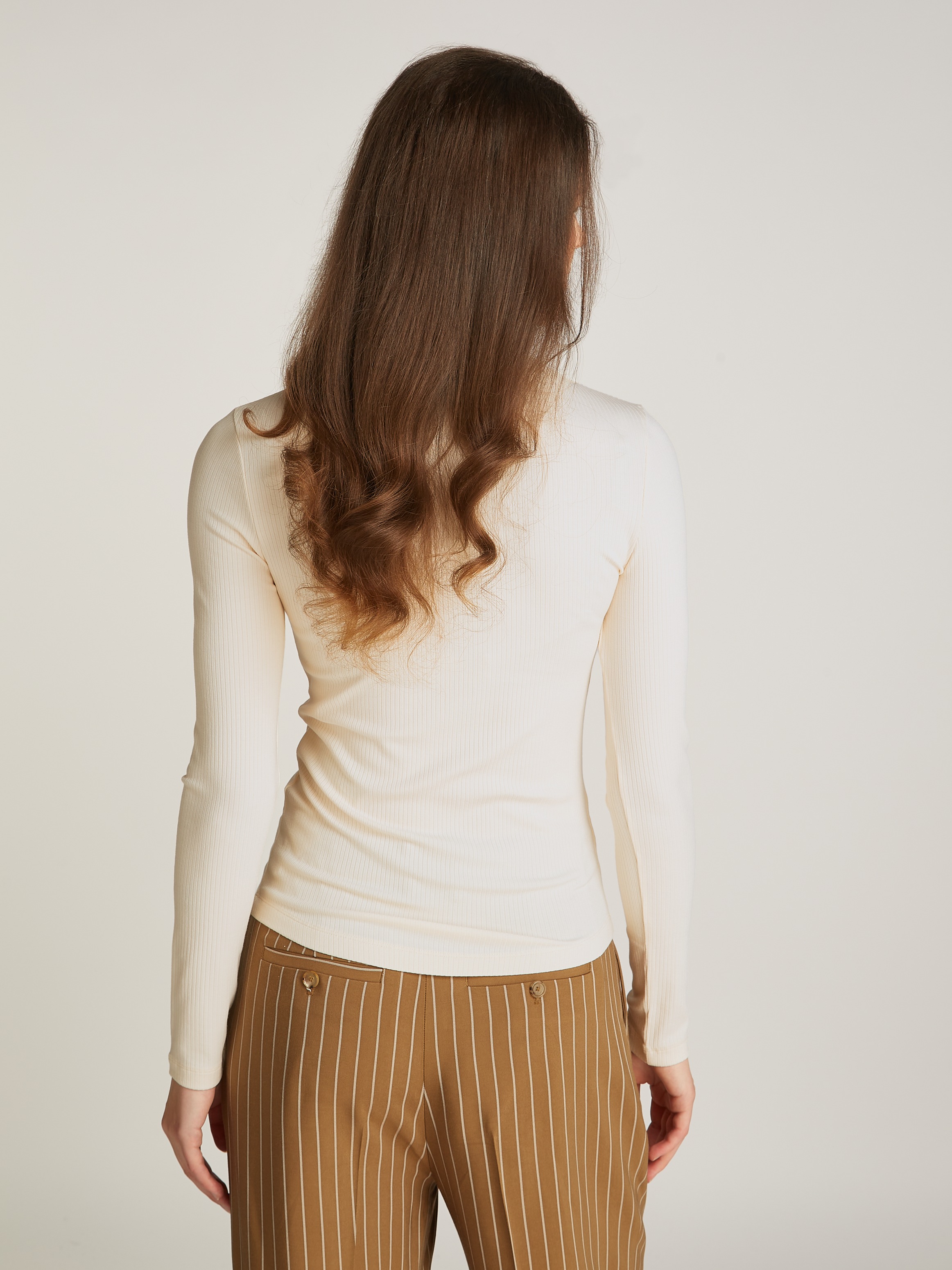 Tommy Hilfiger Langarmshirt »SLIM 5X2 RIB ROLL-NK LS«, in gerippter Struktur
