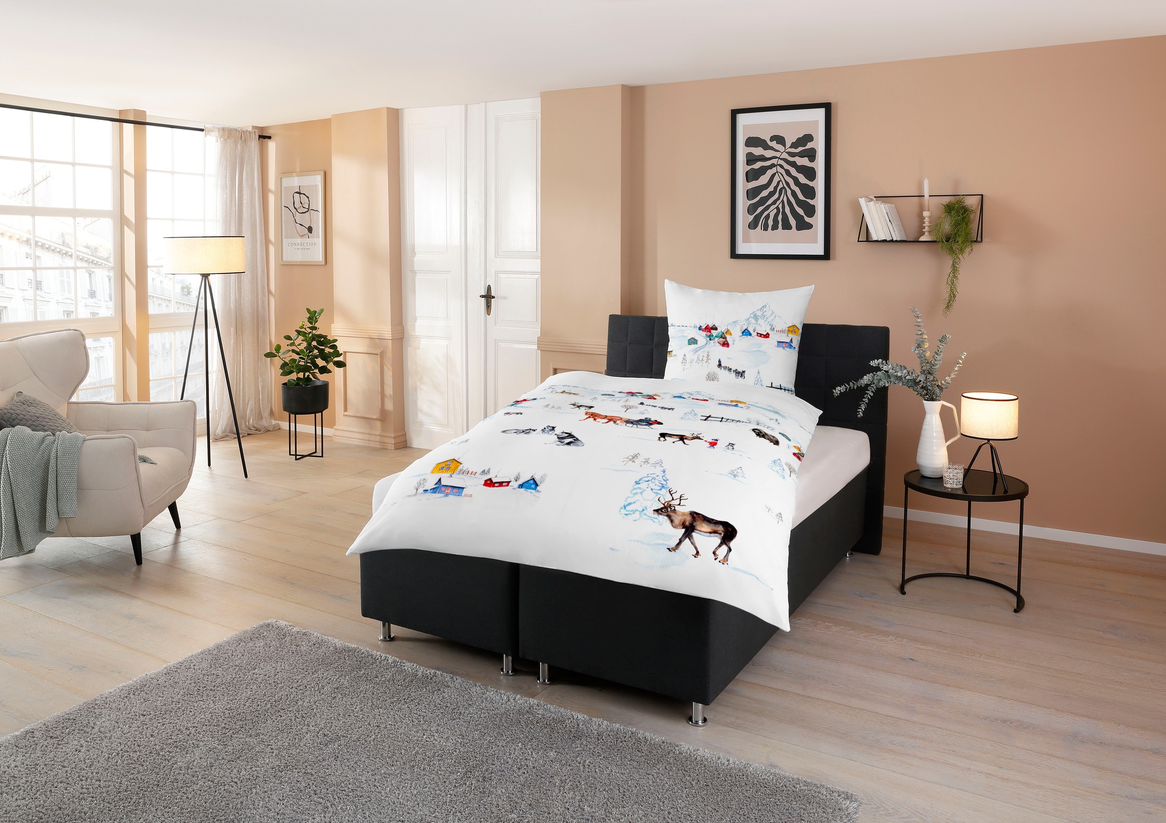 CASATEX Bettwäsche "Scanda" 2 Stk. skandinavisches Design, zauberhaftes win günstig online kaufen