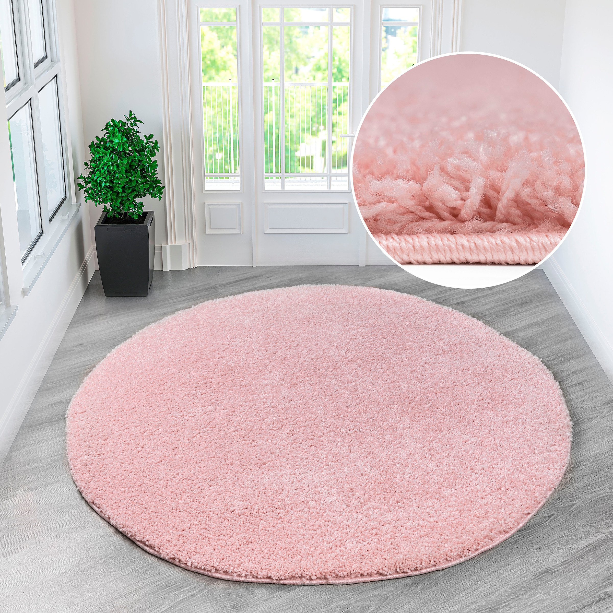 OTTO home Teppich "Shaggy 30" rund 30 mm Höhe Teppich in Uni-Farben, besond günstig online kaufen