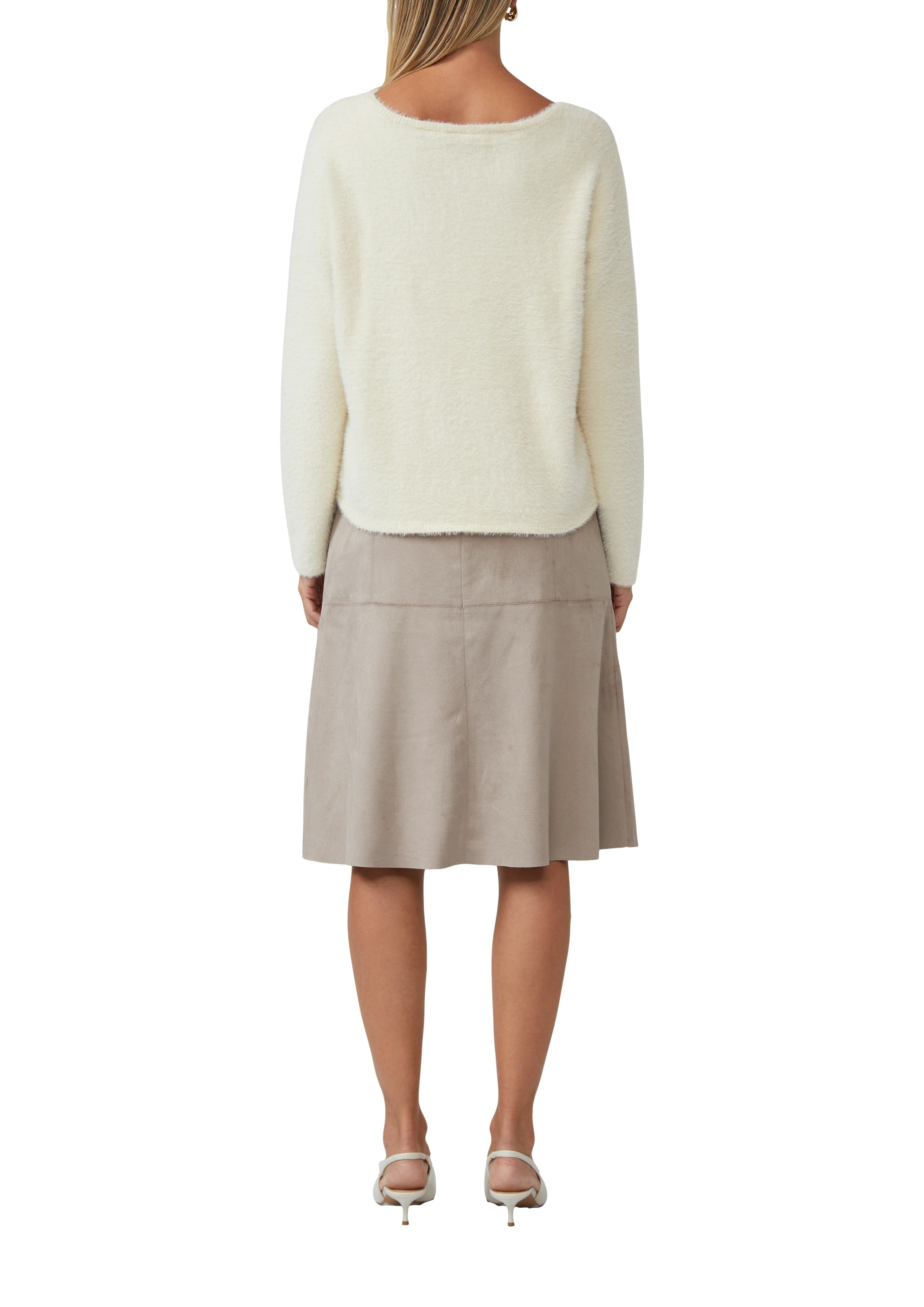 s.Oliver BLACK LABEL Strickpullover, flauschig, mit U-Boot-Ausschnitt