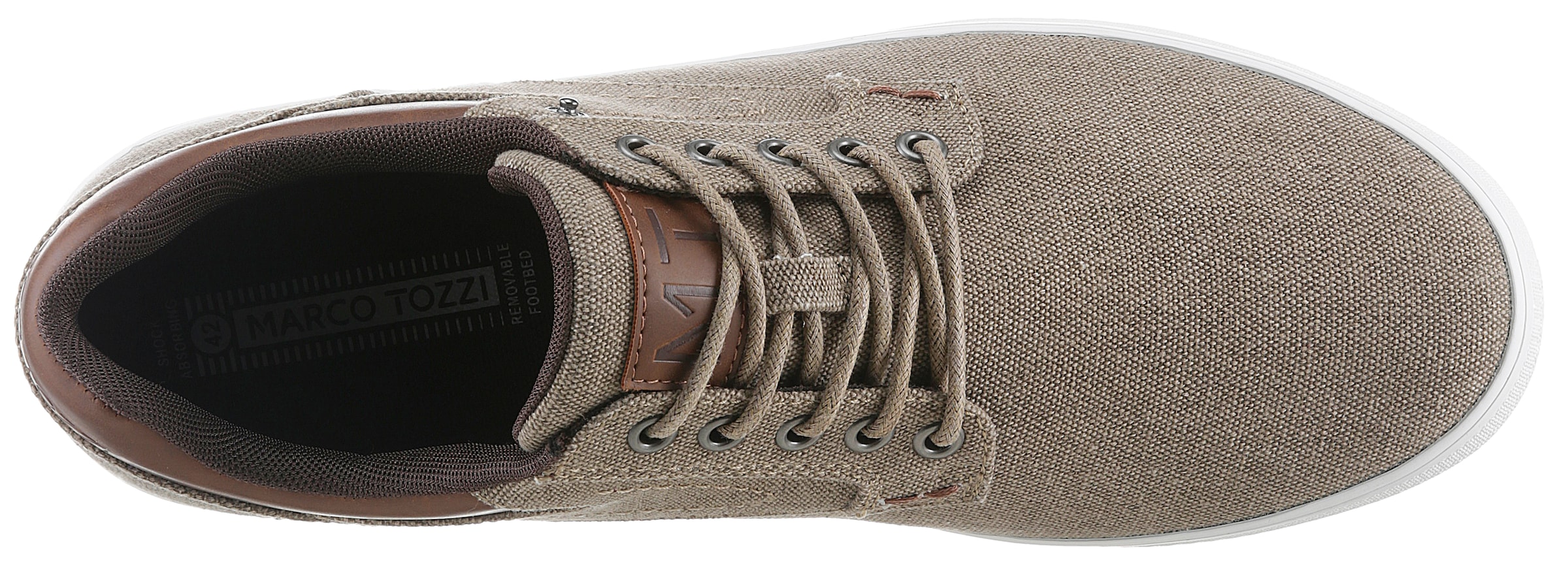 MARCO TOZZI Plateausneaker, Freizeitschuh, Halbschuh, Schnürschuh mit Ziernähten und Zierknopf