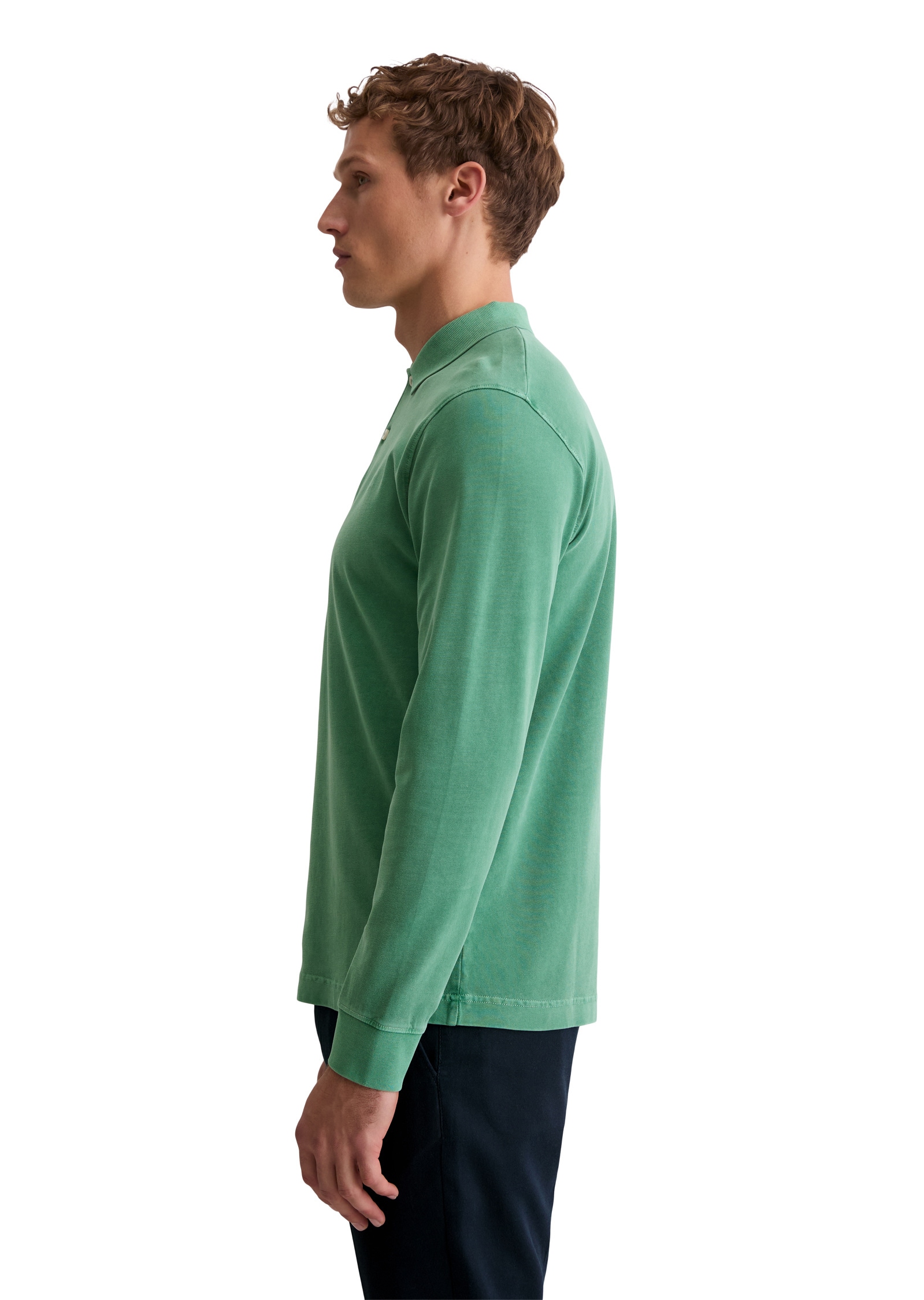 Marc O'Polo Langarm-Poloshirt »aus soft-touch Bio-Baumwoll-Jersey«