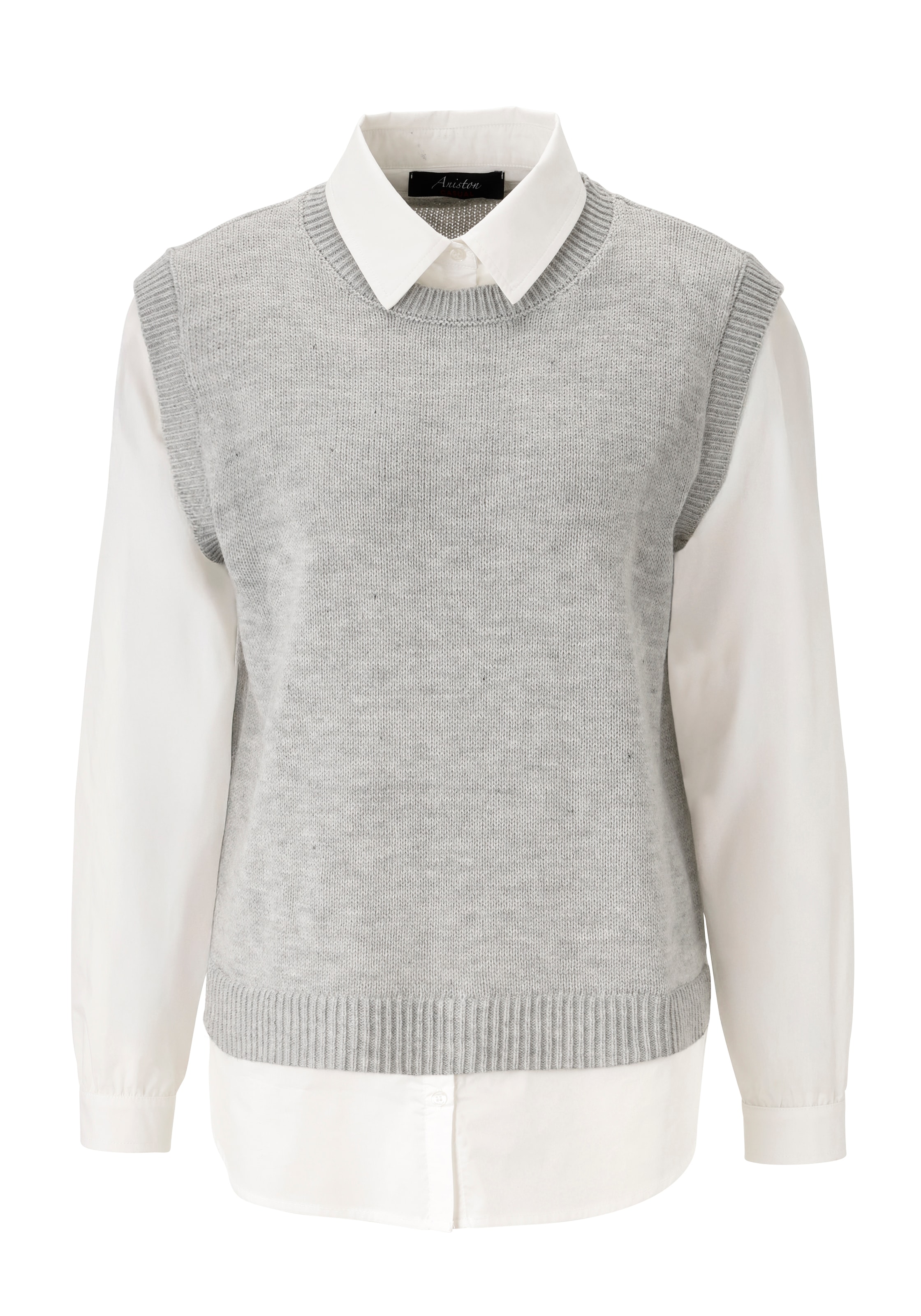 Aniston CASUAL Strickpullover, mit Bluseneinsatz - NEUE KOLLEKTION
