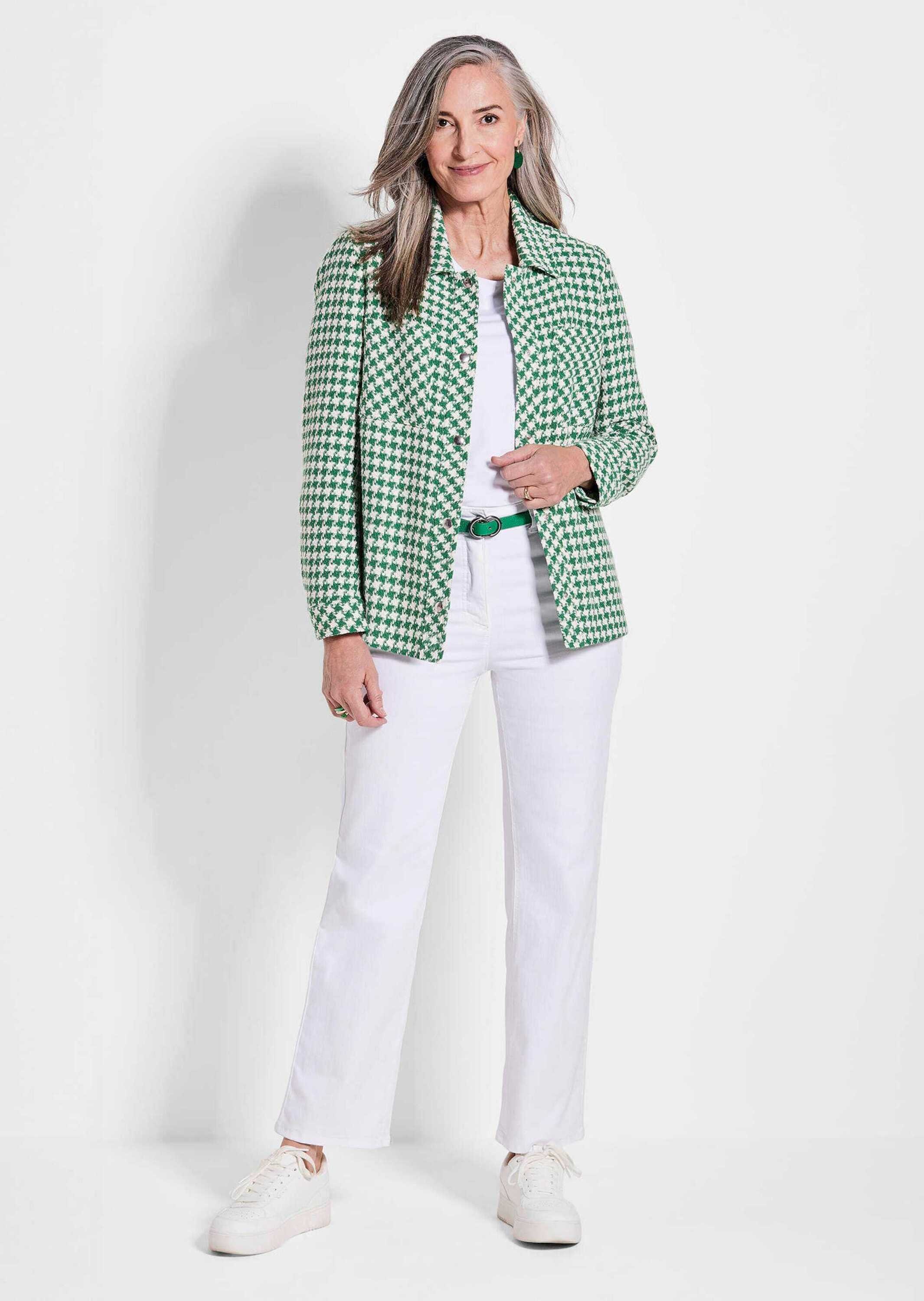 Goldner Jacket Blazer Green Patterned Size 25 3